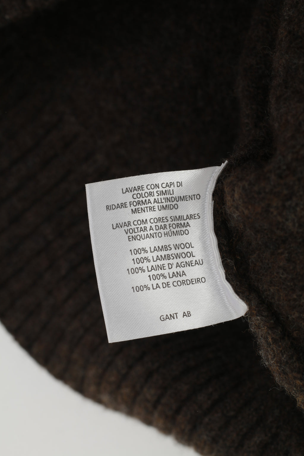 Gant Uomo MS Maglione Marrone Zip Collo Manica Lunga Lana di Agnello Top Invernale