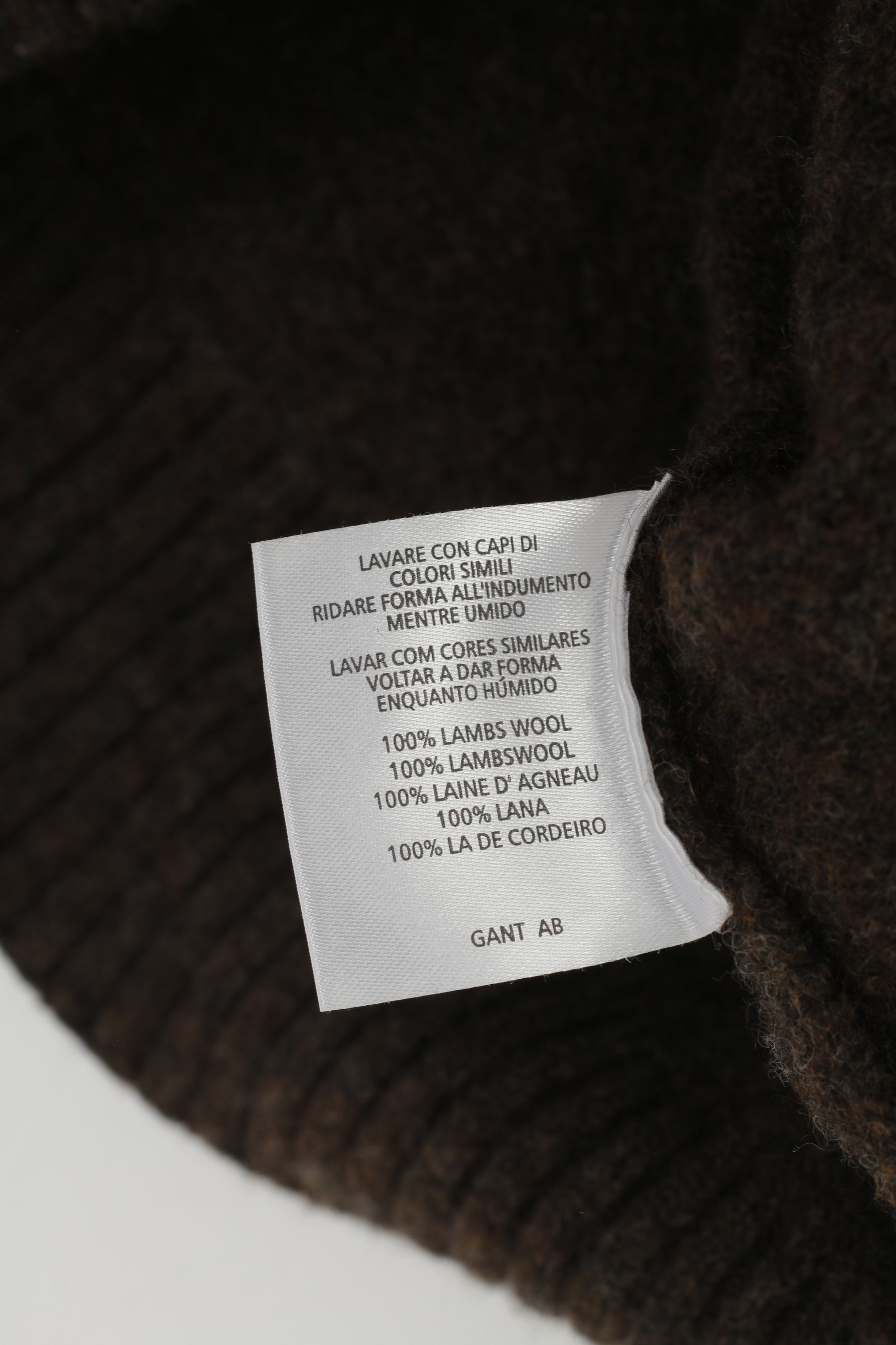 Gant Uomo MS Maglione Marrone Zip Collo Manica Lunga Lana di Agnello Top Invernale