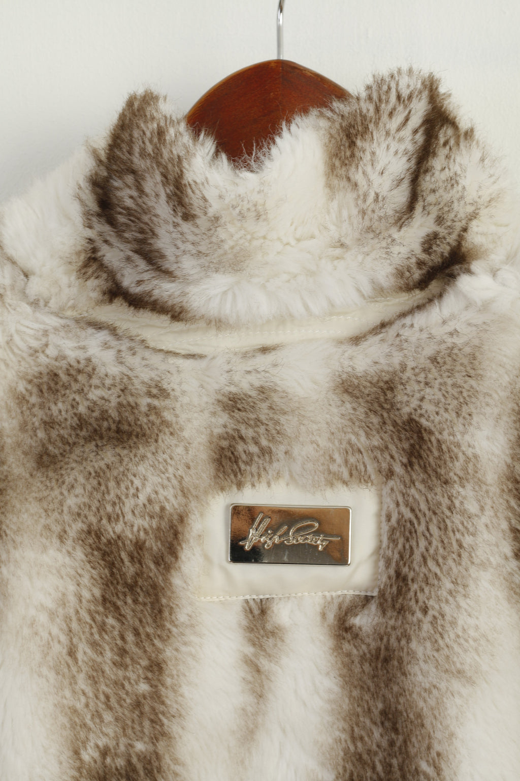 High Society by Rengel Sport Women 38 M Jacket Vintage Beige Fur Belted Monte Carlo Top