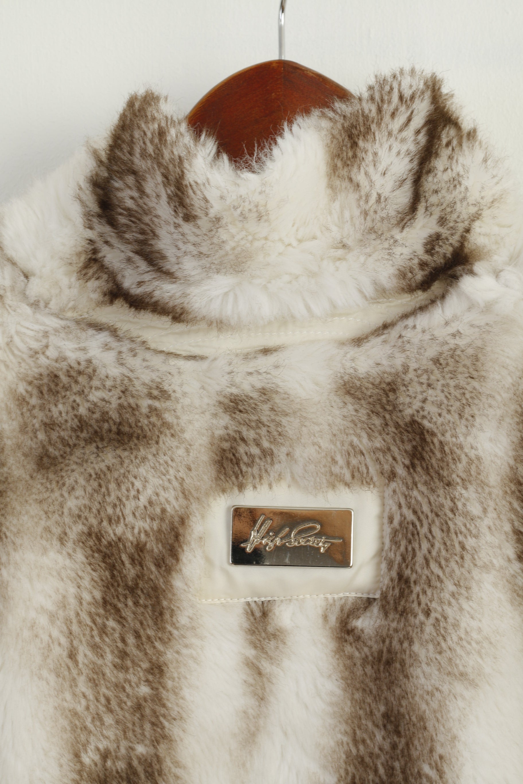 High Society by Rengel Sport Women 38 M Jacket Vintage Beige Fur Belted Monte Carlo Top