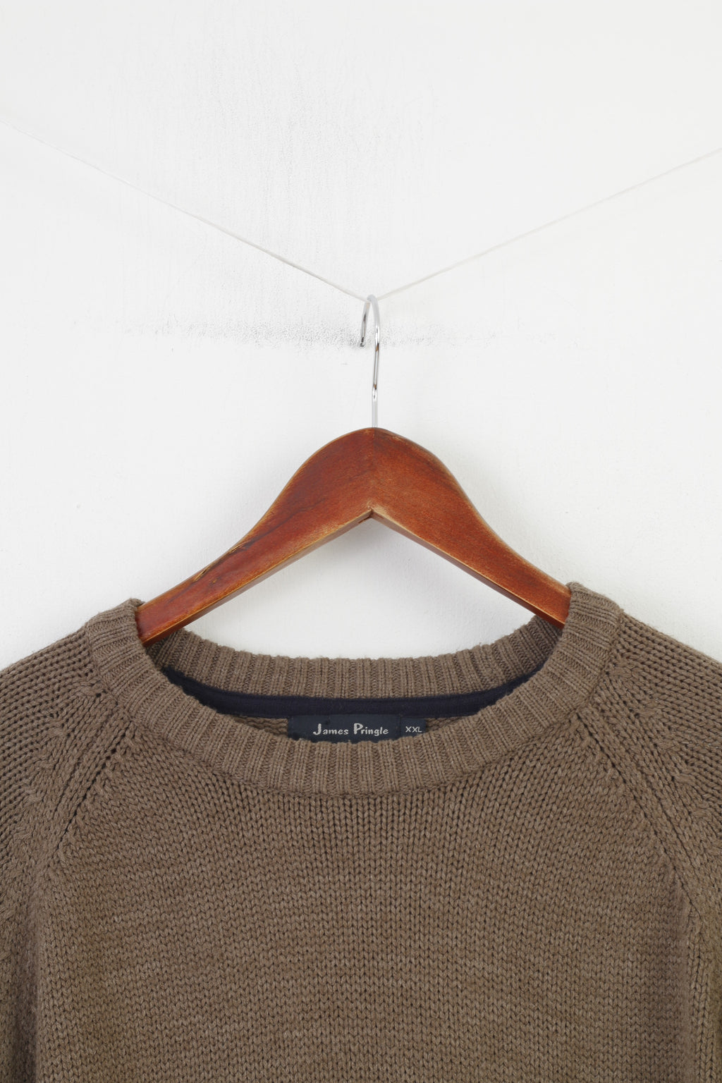 James Pringle Men XXL Jumper Brown Vintage Acrylic Classic Crew Neck Top