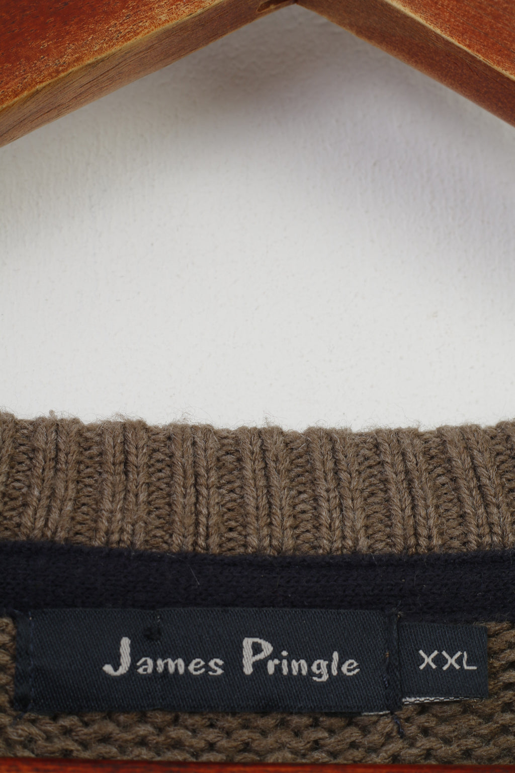 James Pringle Men XXL Jumper Brown Vintage Acrylic Classic Crew Neck Top