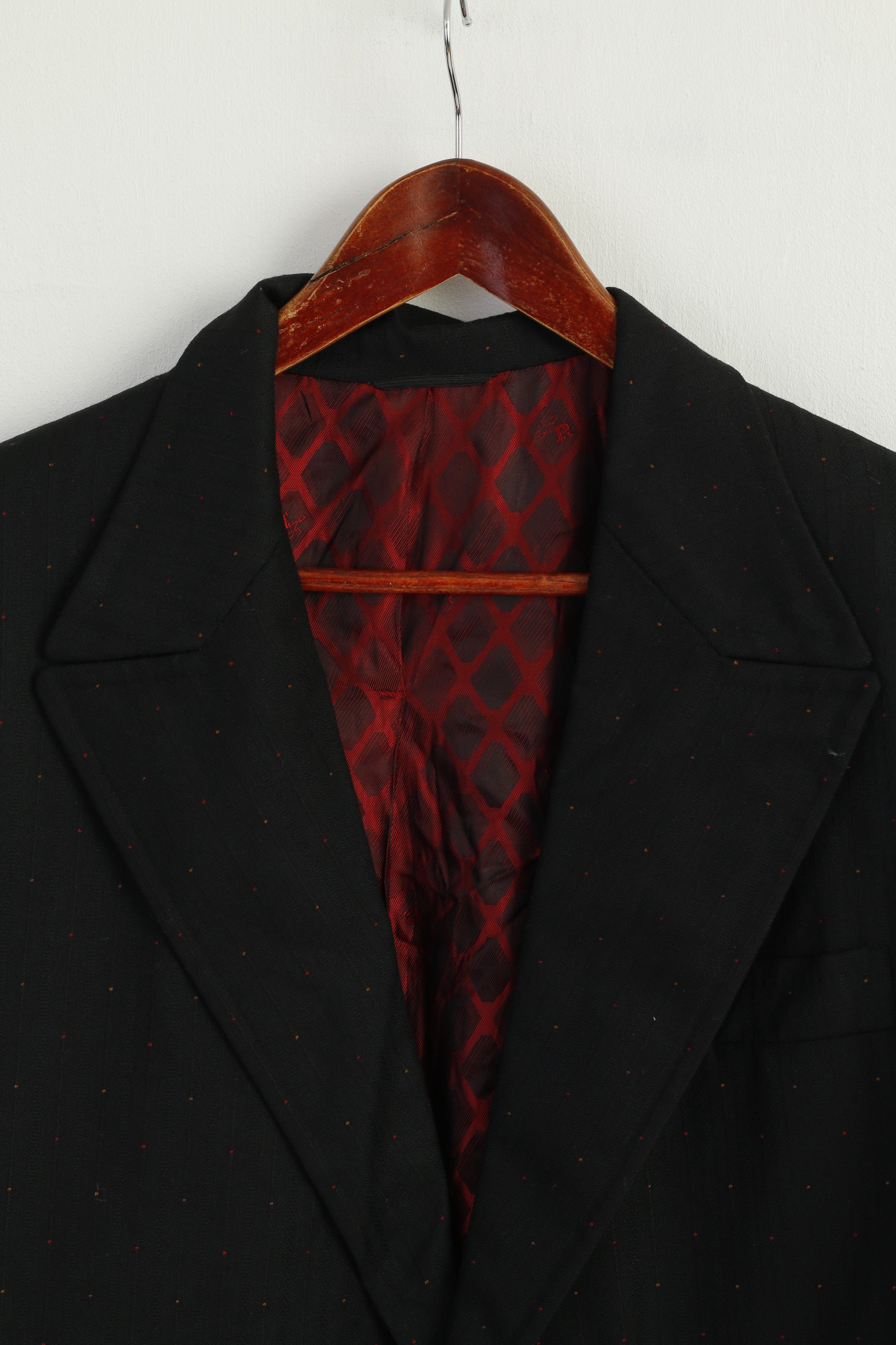 Louis Roth Men 43 Blazer Black Dots Vintage Cuzzens Wool Tailord in California Jacket