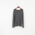 Gant Woman XL Jumper Grey Long Sleeve Cotton Winter Vintage Crew Neck Classic Top
