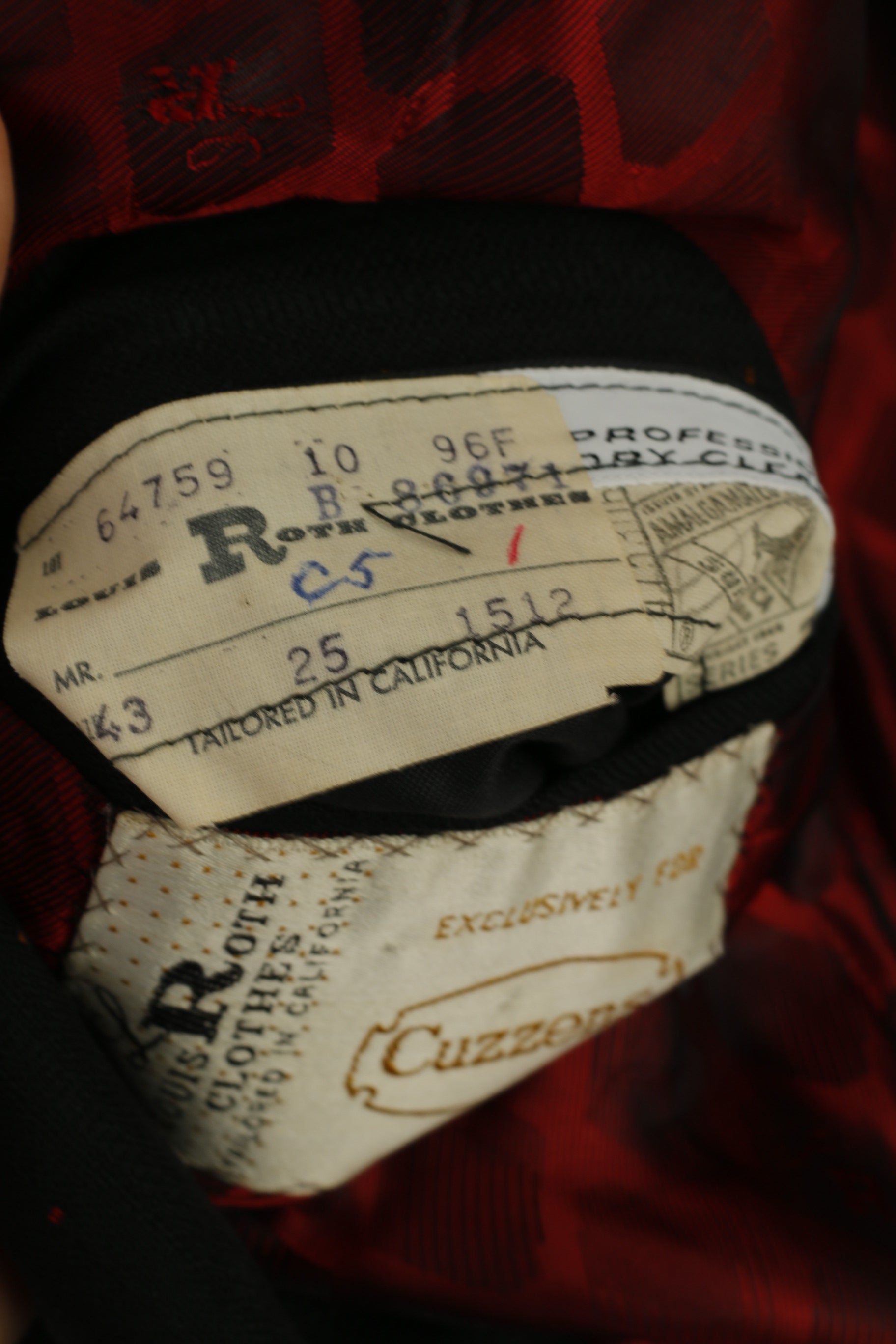 Louis Roth Men 43 Blazer Black Dots Vintage Cuzzens Wool Tailord in California Jacket