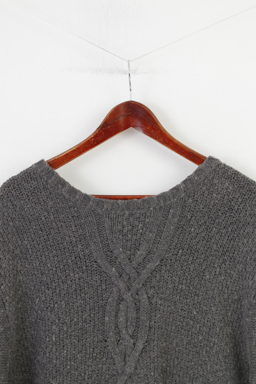 Gant Woman XL Jumper Grey Long Sleeve Cotton Winter Vintage Crew Neck Classic Top