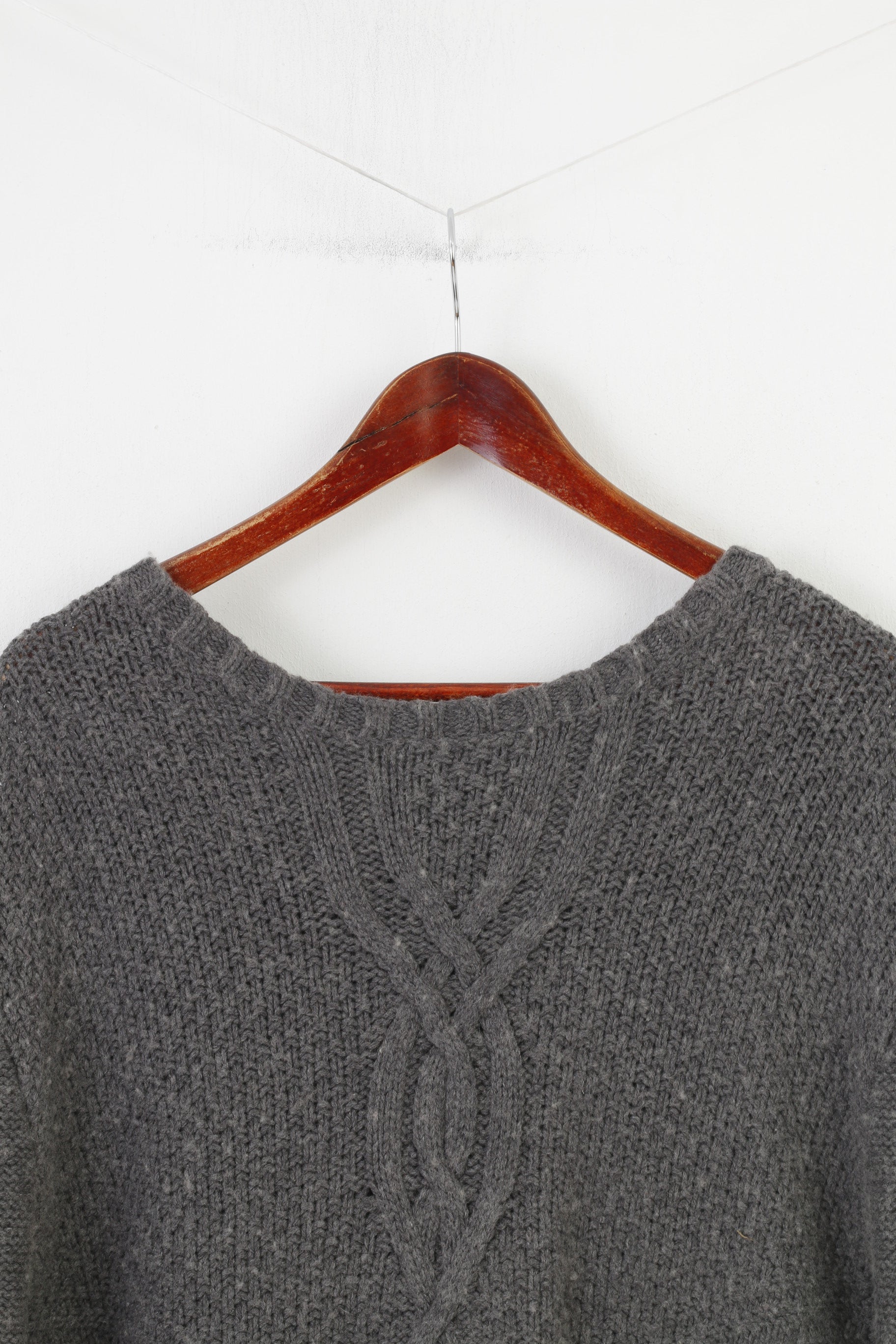 Gant Woman XL Jumper Grey Long Sleeve Cotton Winter Vintage Crew Neck Classic Top