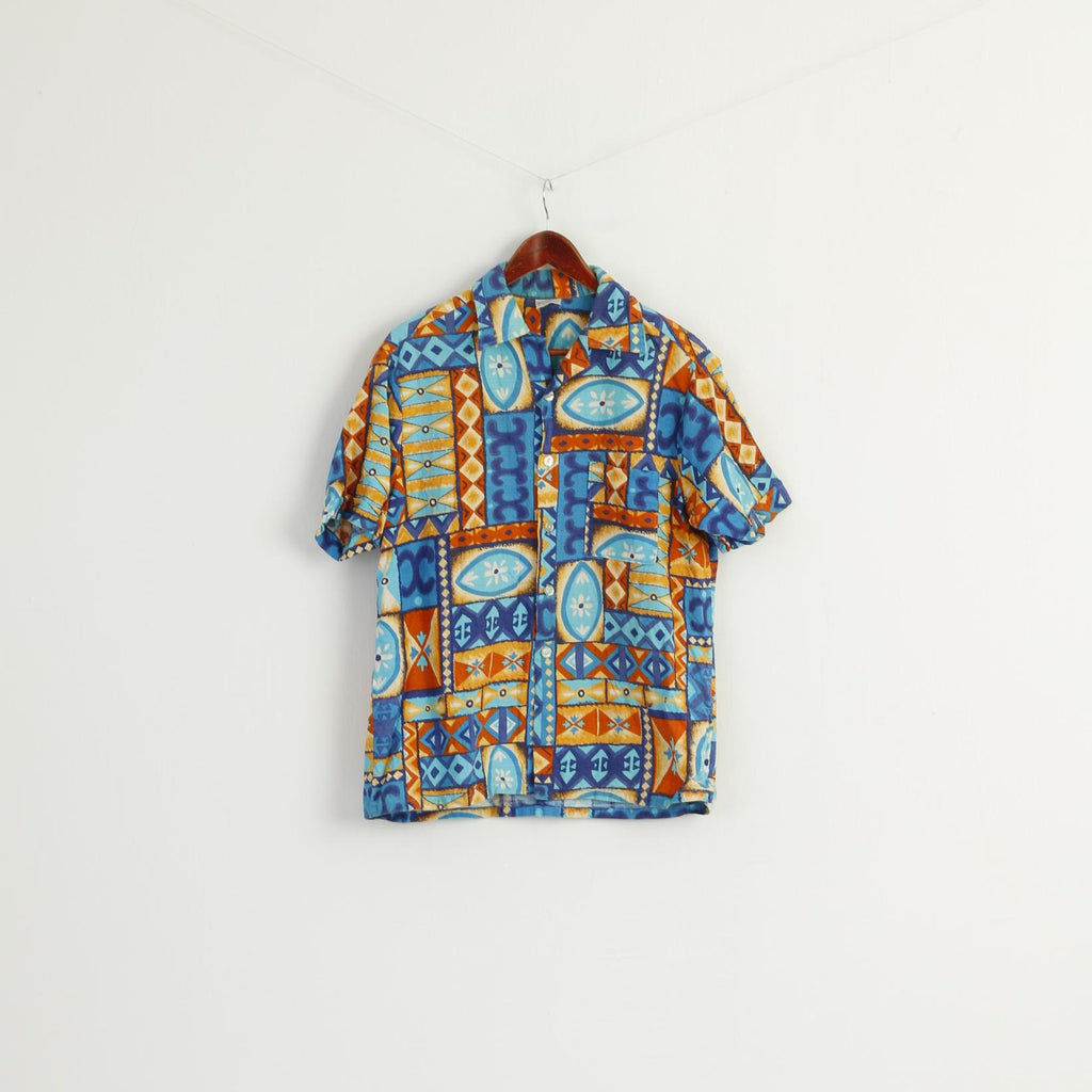 Don Lopez by DUKE of Hollywood Men L Casual Shirt Blue Vintage 70s Summer Top