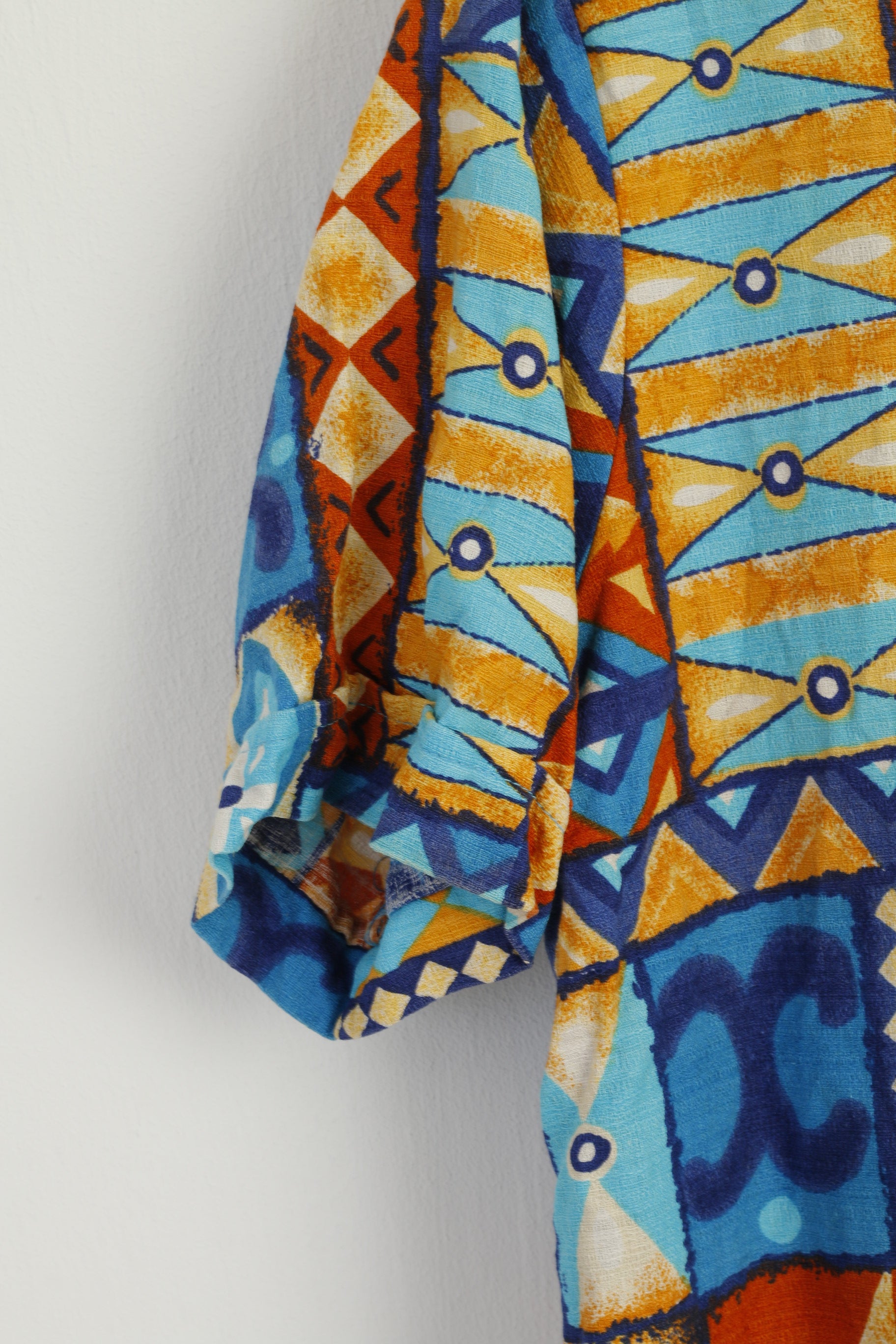 Don Lopez by DUKE of Hollywood Men L Casual Shirt Blue Vintage 70s Summer Top