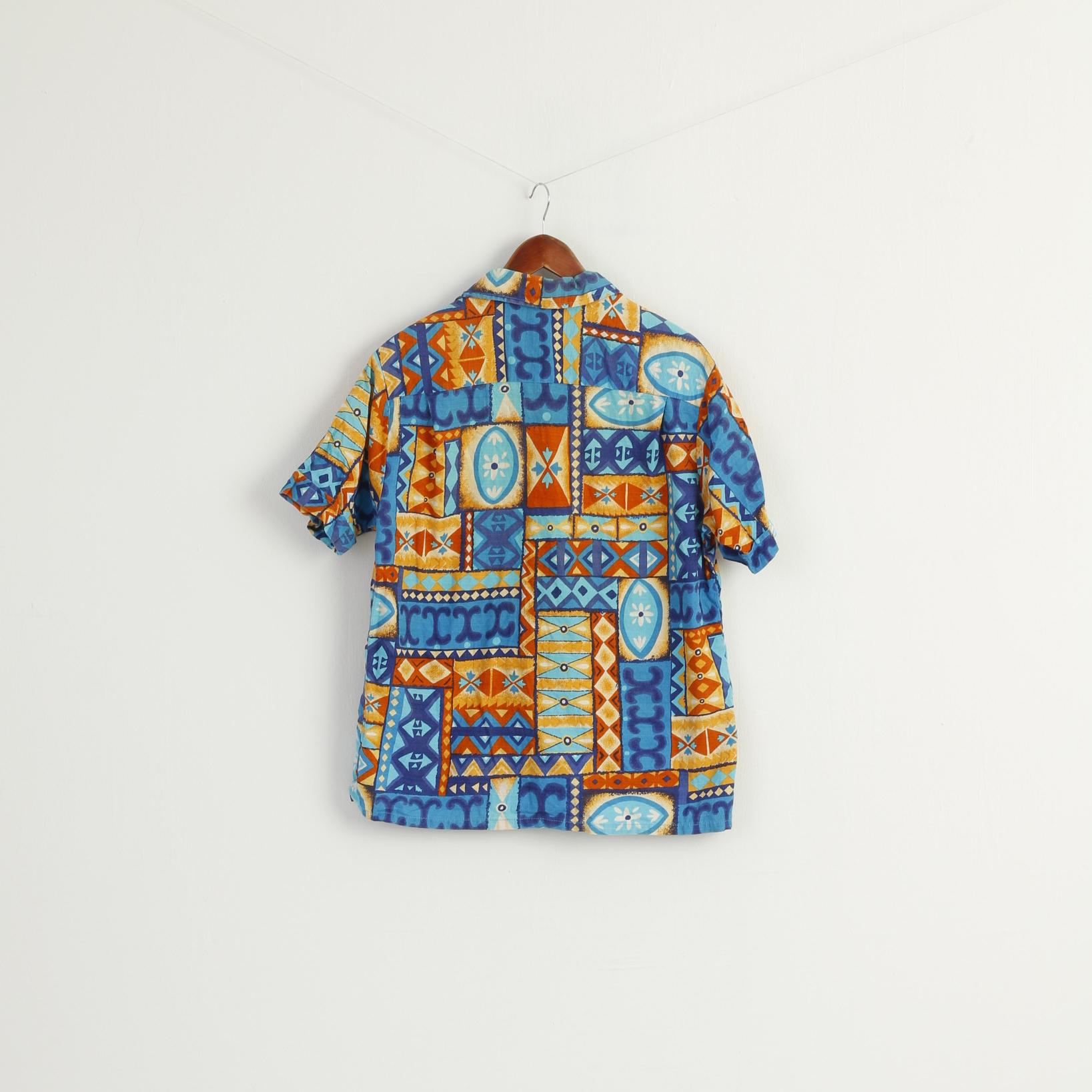 Don Lopez by DUKE of Hollywood Men L Casual Shirt Blue Vintage 70s Summer Top