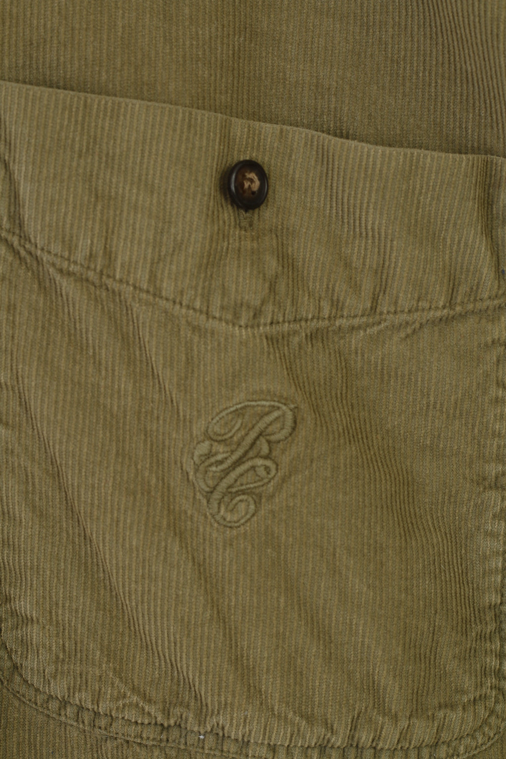 Ricci Capricci Femme XL Chemise Décontractée Kaki Velours Côtelé Manches Longues Coton Milano Firenze Roma Bas Col Haut