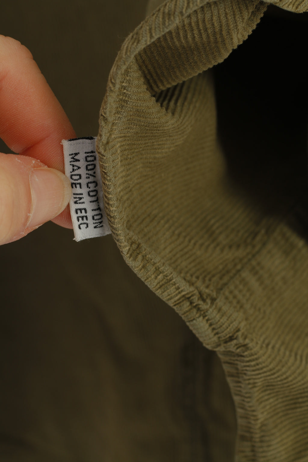 Ricci Capricci Femme XL Chemise Décontractée Kaki Velours Côtelé Manches Longues Coton Milano Firenze Roma Bas Col Haut