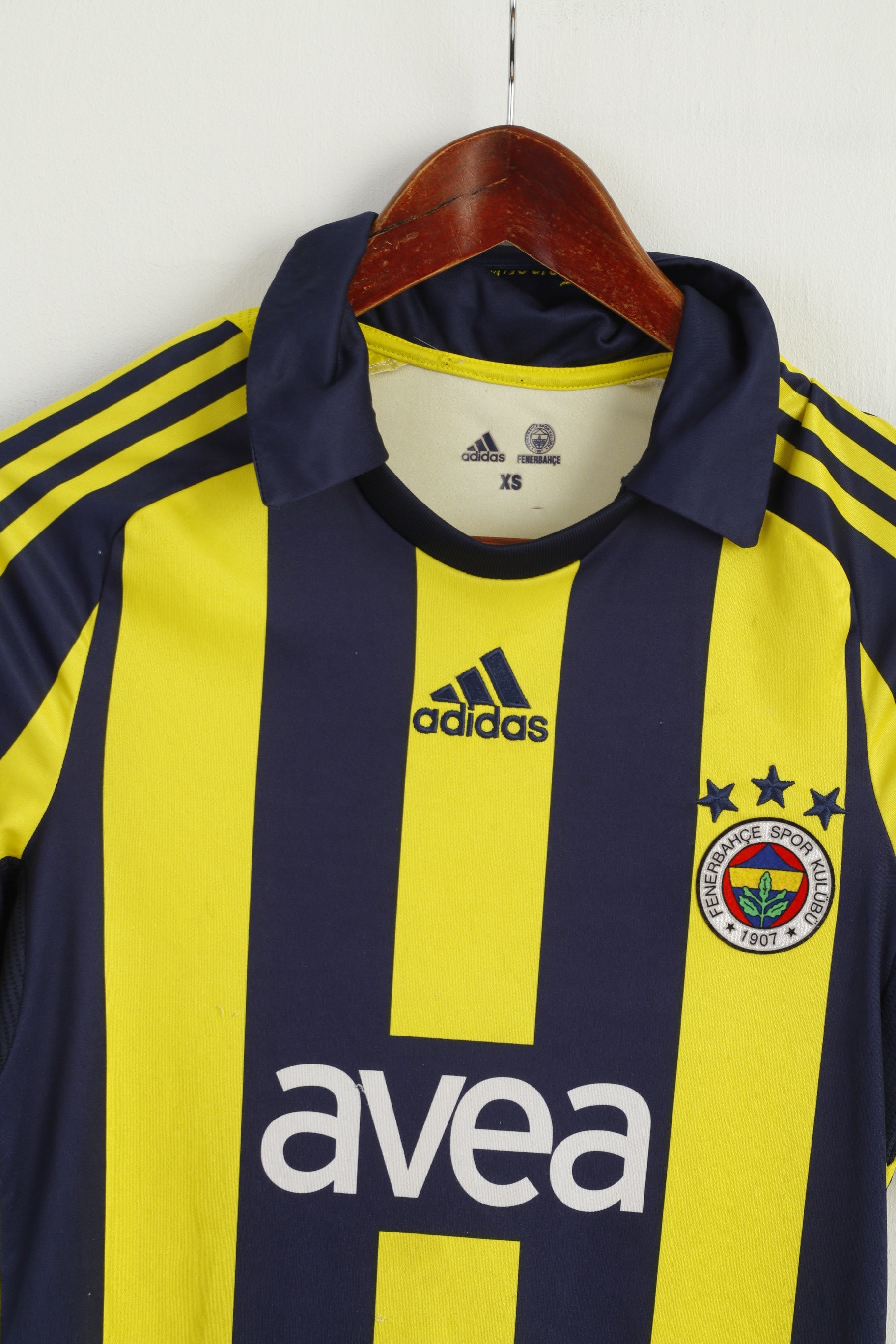 Adidas Fenerbahce Home XS Shirt Yellow Football Turkey Vintage Sportswear Jersey Top