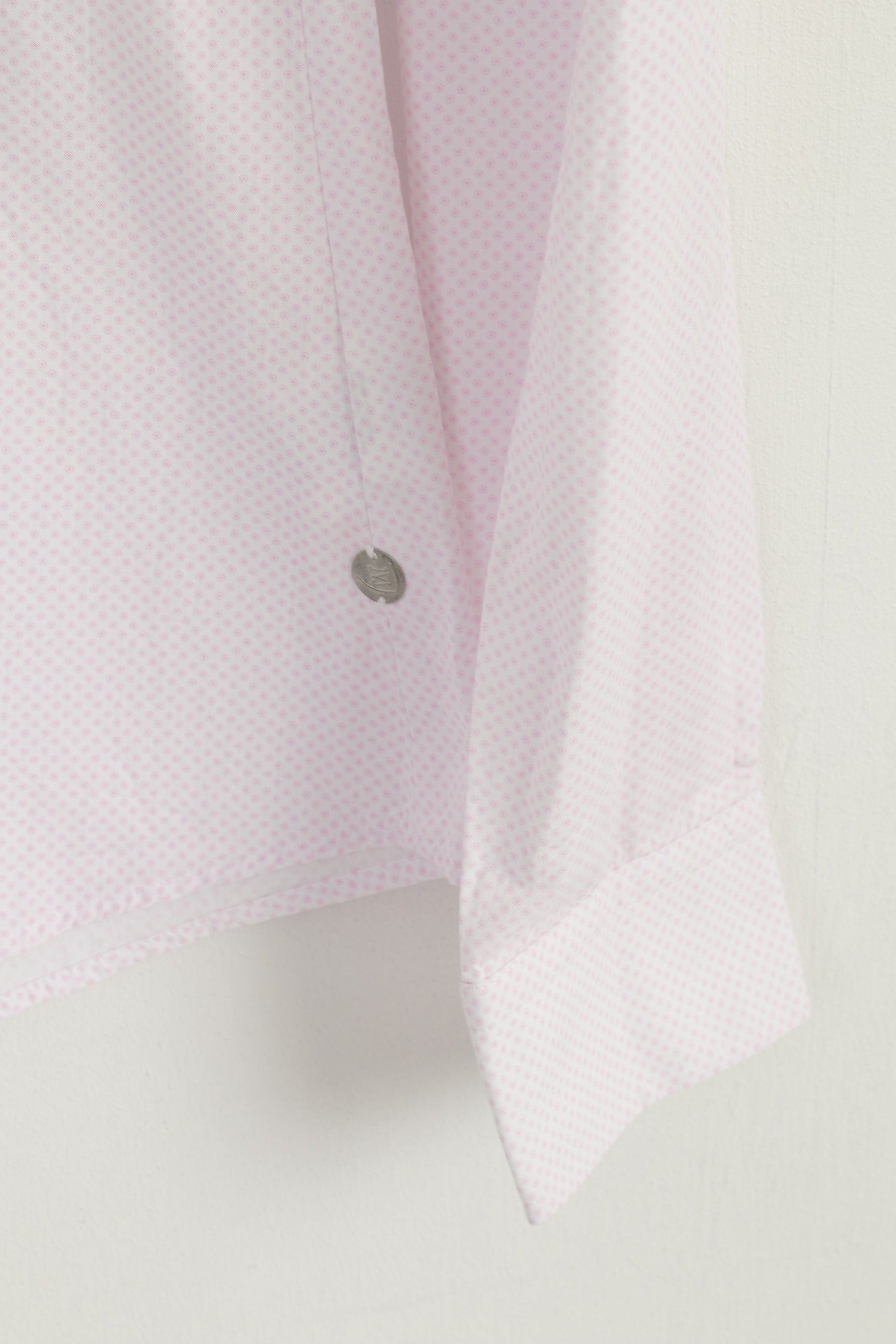 MILANO Italy Women 36 S Casual Shirt Pink Cotton Long Sleeve Top