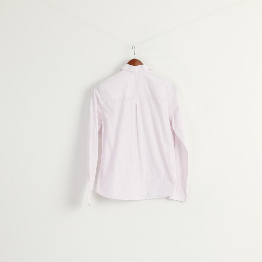 MILANO Italy Women 36 S Casual Shirt Pink Cotton Long Sleeve Top