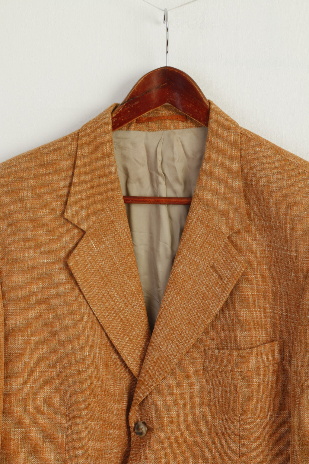 Nicolas Scholz Men 52 42 Blazer Brick Linen Blend Vintage Single Breasted Jacket