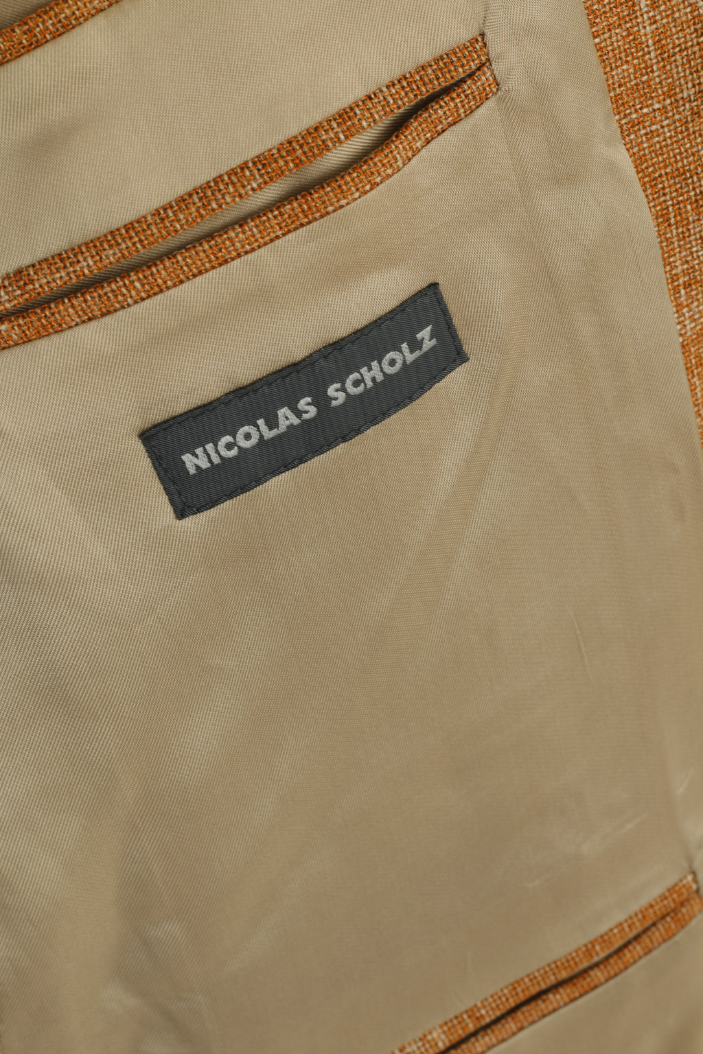Nicolas Scholz Men 52 42 Blazer Brick Linen Blend Vintage Single Breasted Jacket