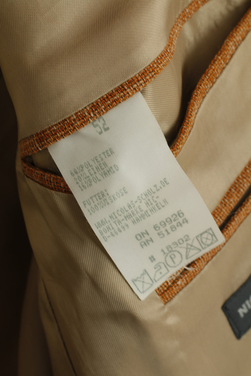 Nicolas Scholz Men 52 42 Blazer Brick Linen Blend Vintage Single Breasted Jacket