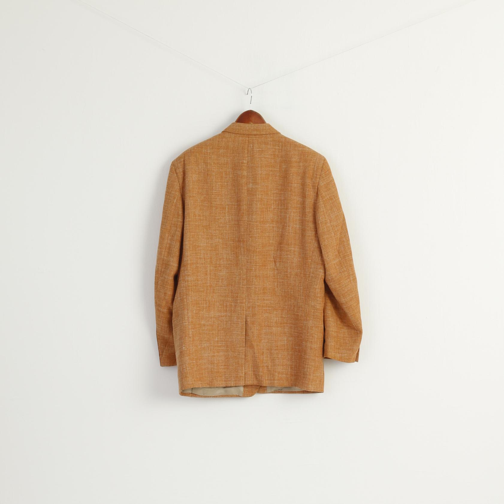 Nicolas Scholz Men 52 42 Blazer Brick Linen Blend Vintage Single Breasted Jacket