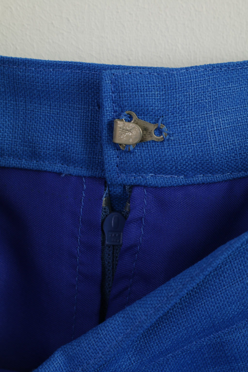 Vintage Women M Suit Blue Marine Jacket Skirt Set Elegant Hand Made