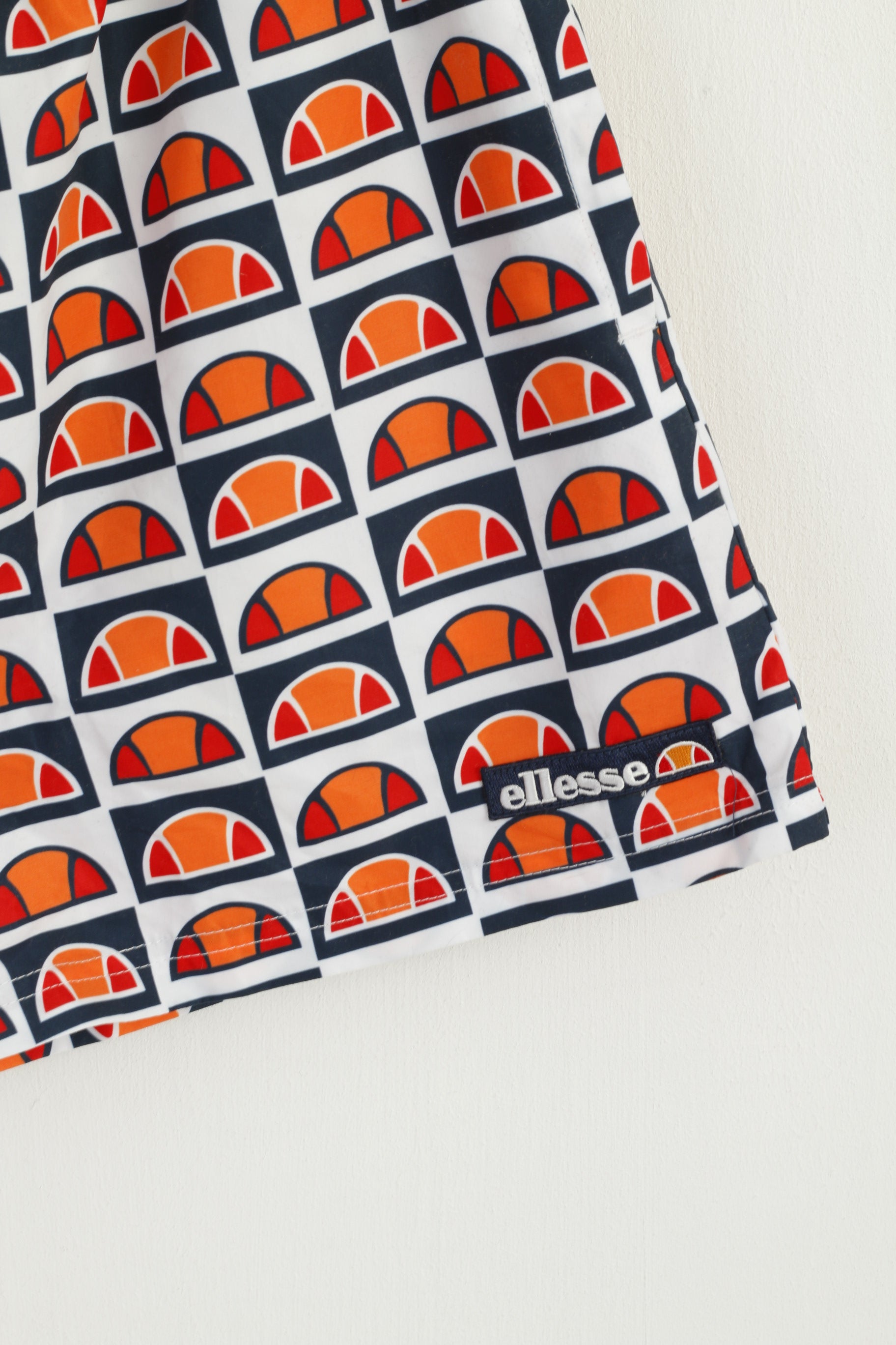 Ellesse Women M Shorts White Logo print Sportswear Mesh Lined Summer