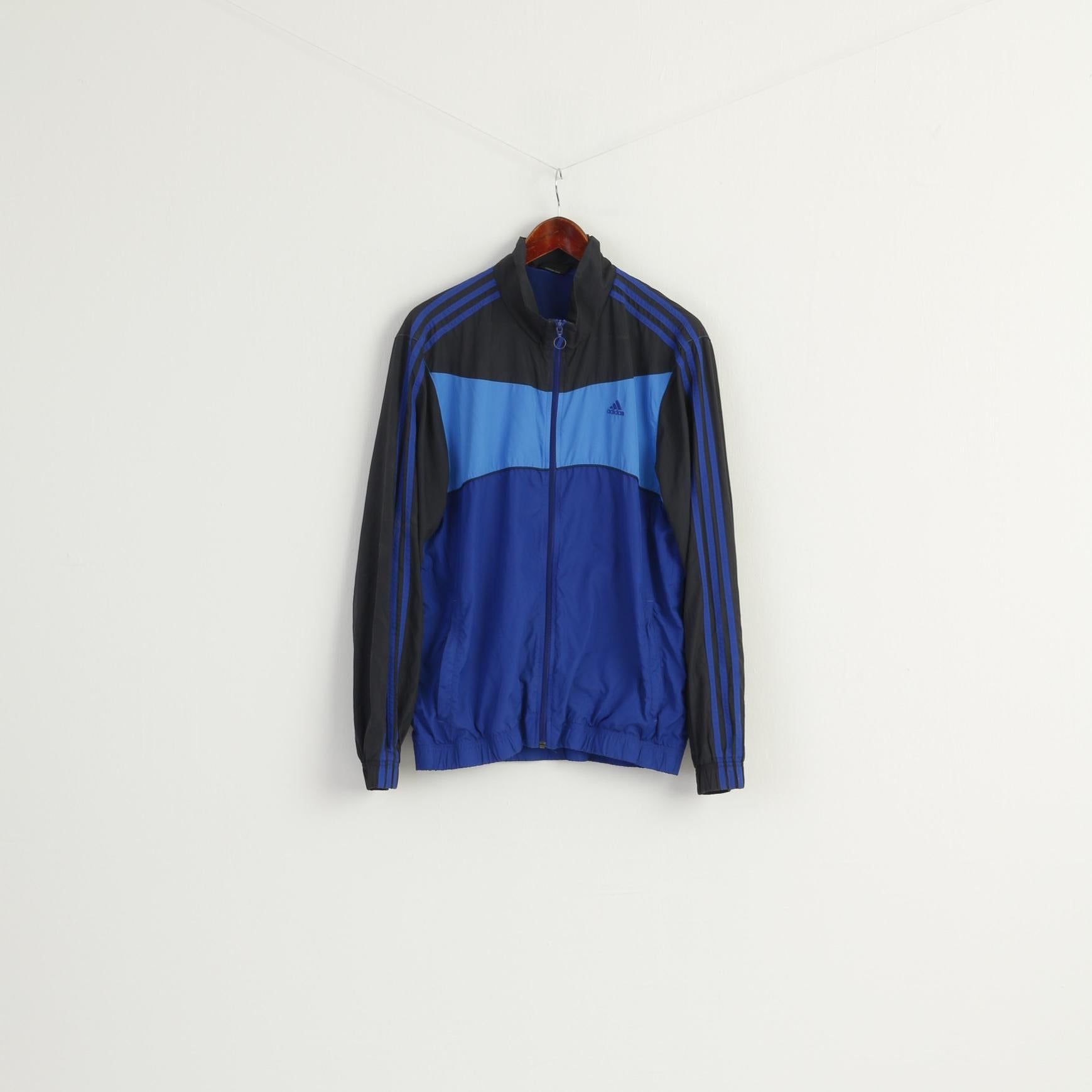 Adidas Men M Jacket Blue Sportswear Zip Up Football Vintage 2008 Track Top