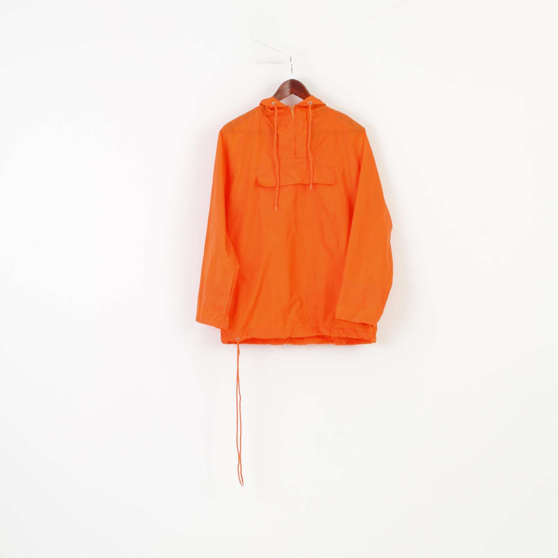 Klass Woman S Waterproof Jacket Orange Nylon Zip Neck Hood Pocket Outwear Top