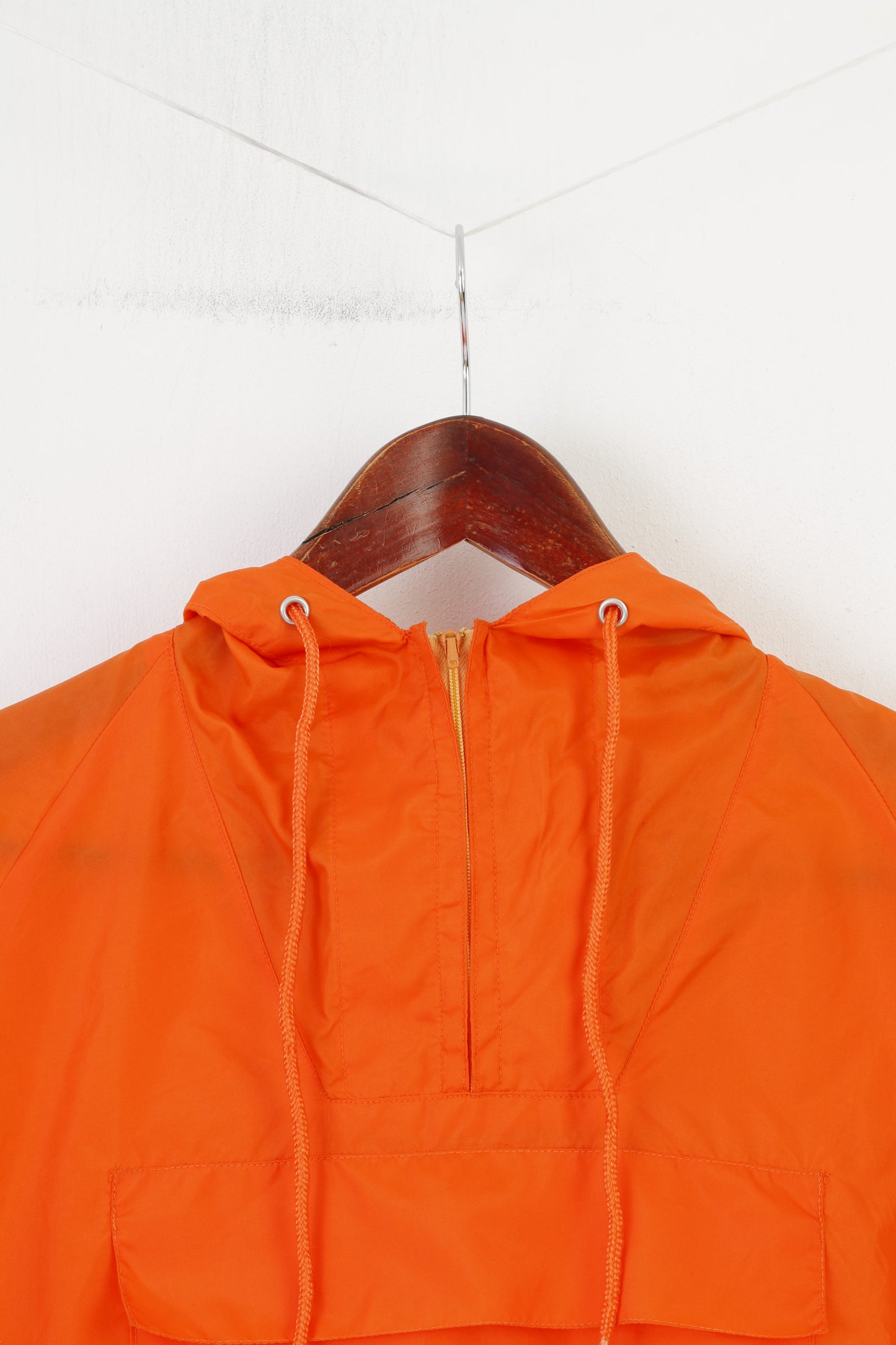 Klass Woman S Jacket Orange Waterproof Nylon Zip Neck Hood Pocket Outwear Top