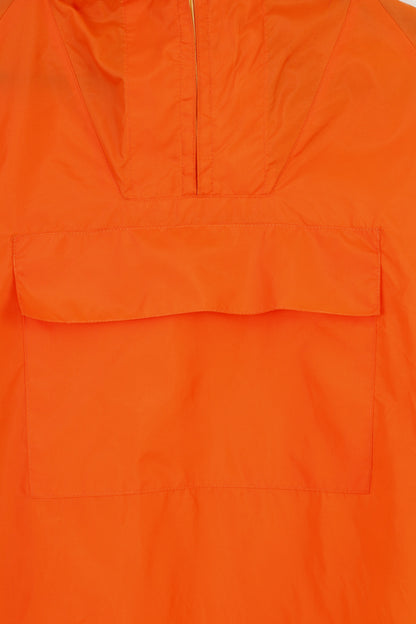 Klass Woman S Jacket Orange Nylon imperméable Zip Neck Hood Pocket Outwear Top