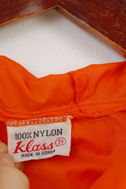 Klass Woman S Jacket Orange Waterproof Nylon Zip Neck Hood Pocket Outwear Top