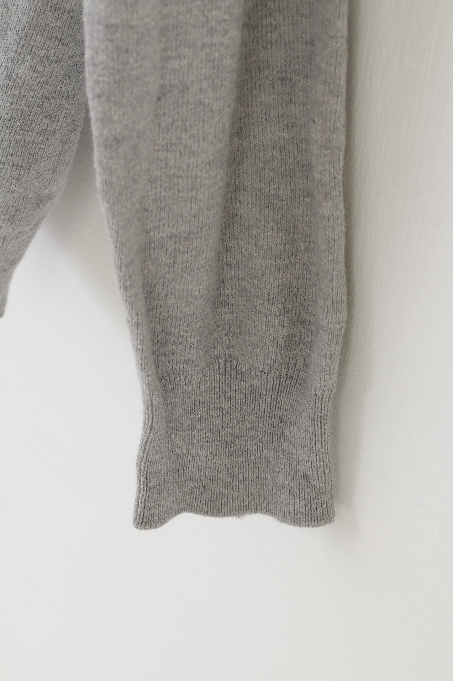 Joules Women L Jumper Gray Cotton Blend Vintage Knitwear V Neck Sweater