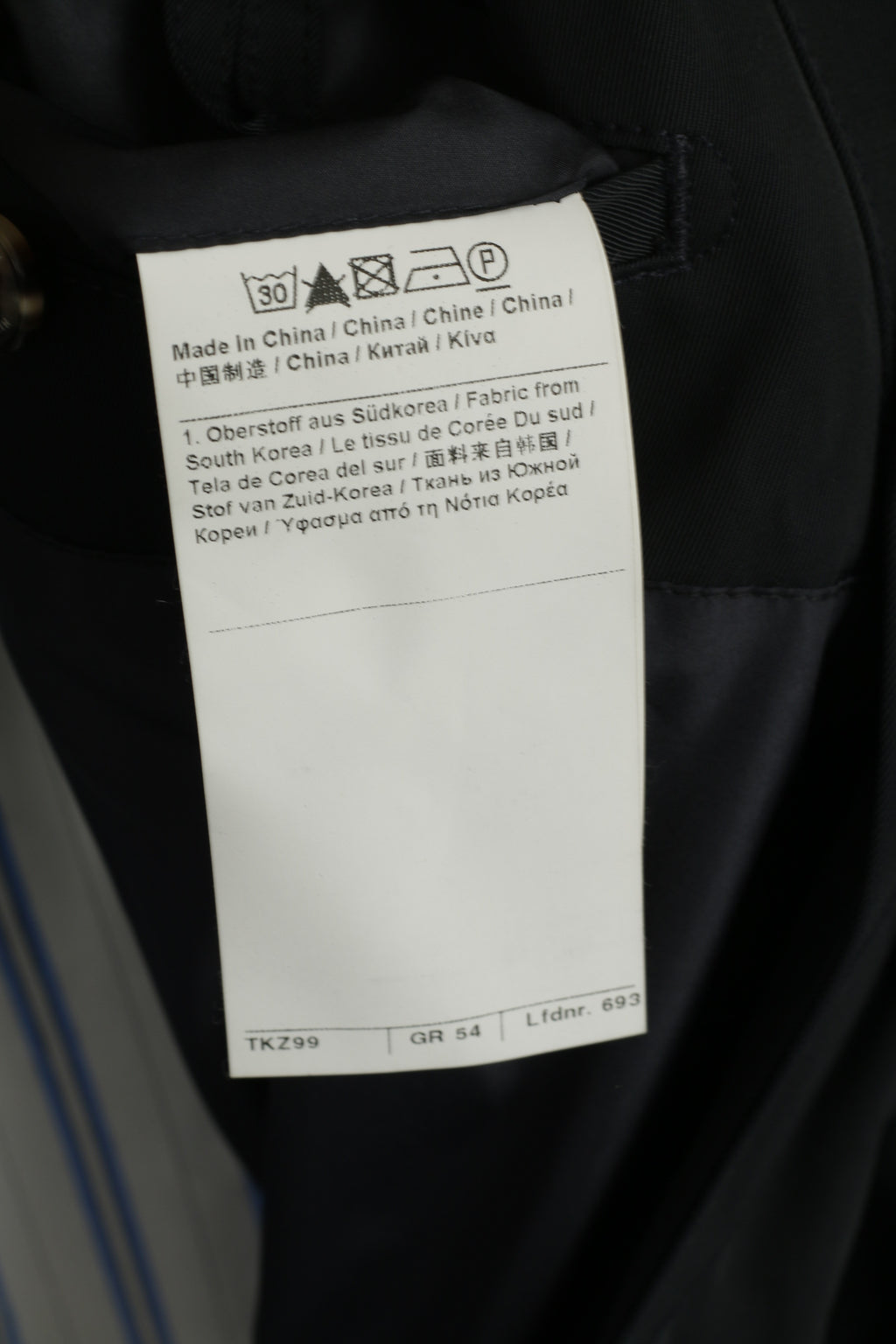 Tommy Hilfiger Tailored Men 54 L Coat Navy Shiny Belted Buttoned Casual Top