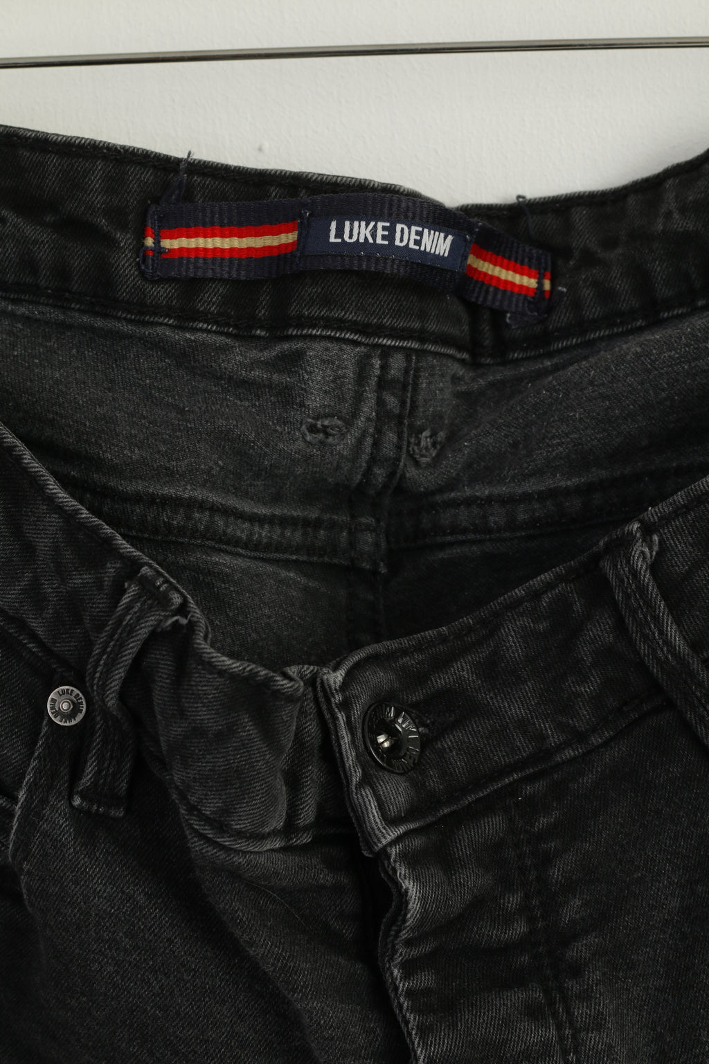 Luke Denim Men 34 Trousers Black Cotton Vacuum Stretch Jeans Skinny Pants