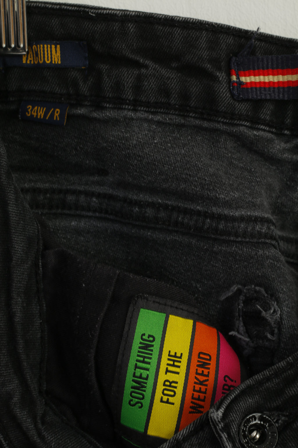 Luke Denim Men 34 Trousers Black Cotton Vacuum Stretch Jeans Skinny Pants