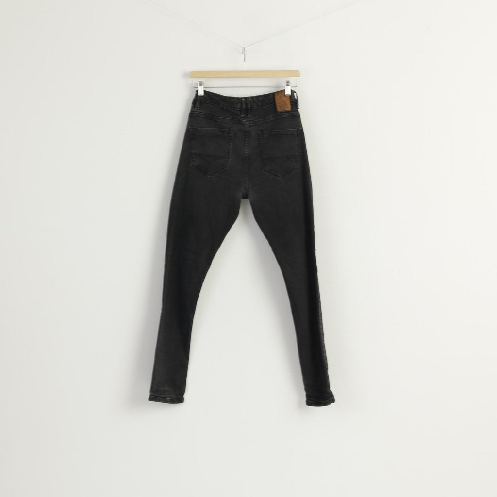 Luke Denim Men 34 Trousers Black Cotton Vacuum Stretch Jeans Skinny Pants