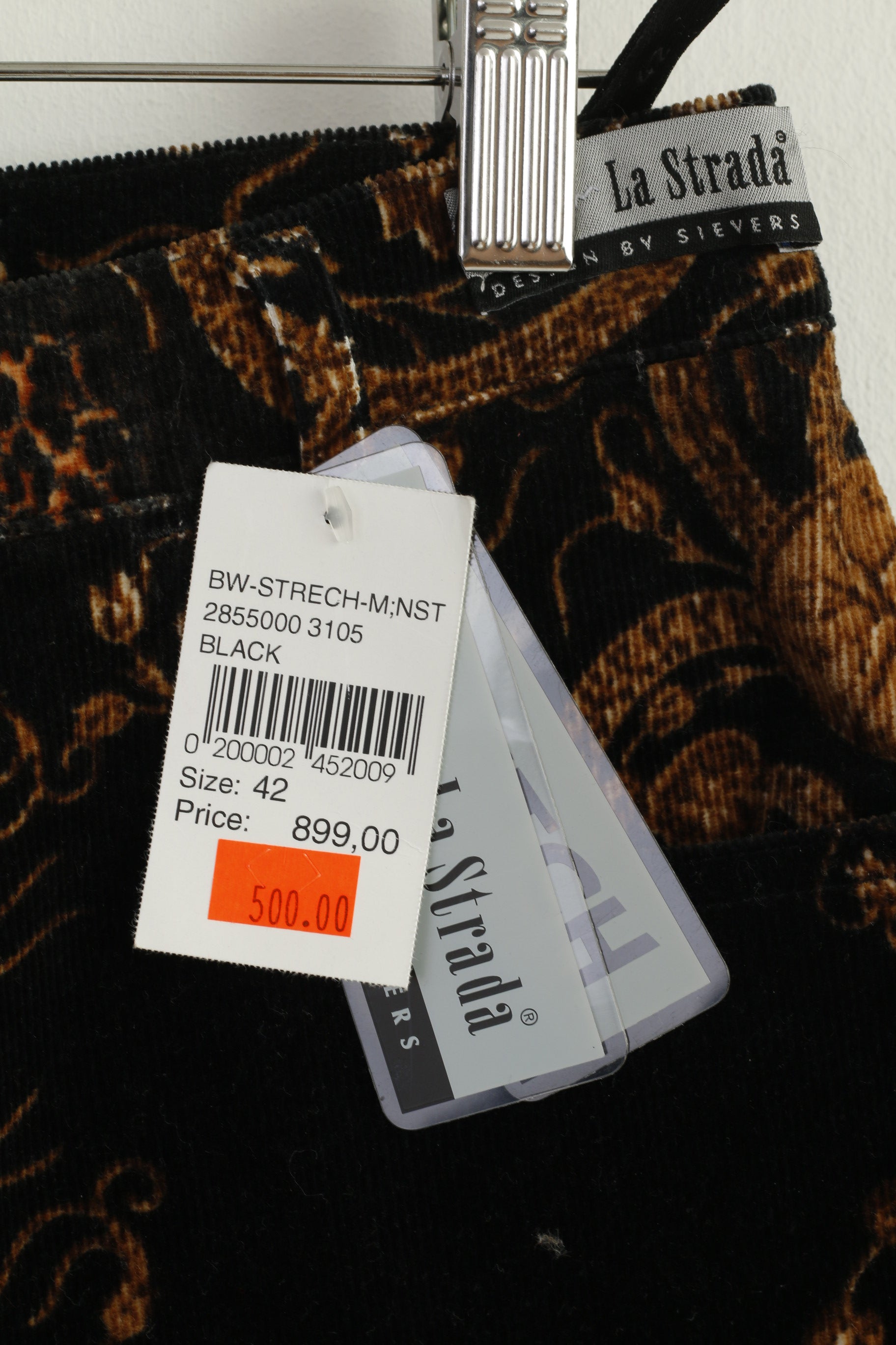 New La Strada Women 42 Trousers Brown Cotton Stretch Design Casual Pants