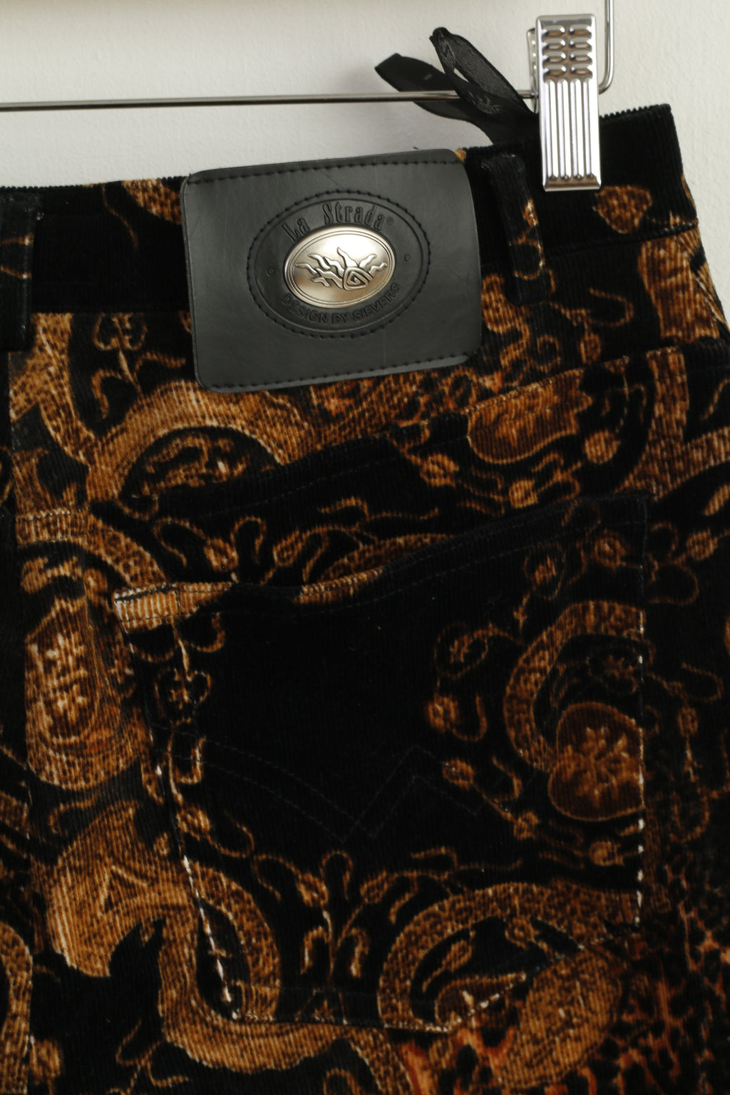 New La Strada Women 42 Trousers Brown Cotton Stretch Design Casual Pants