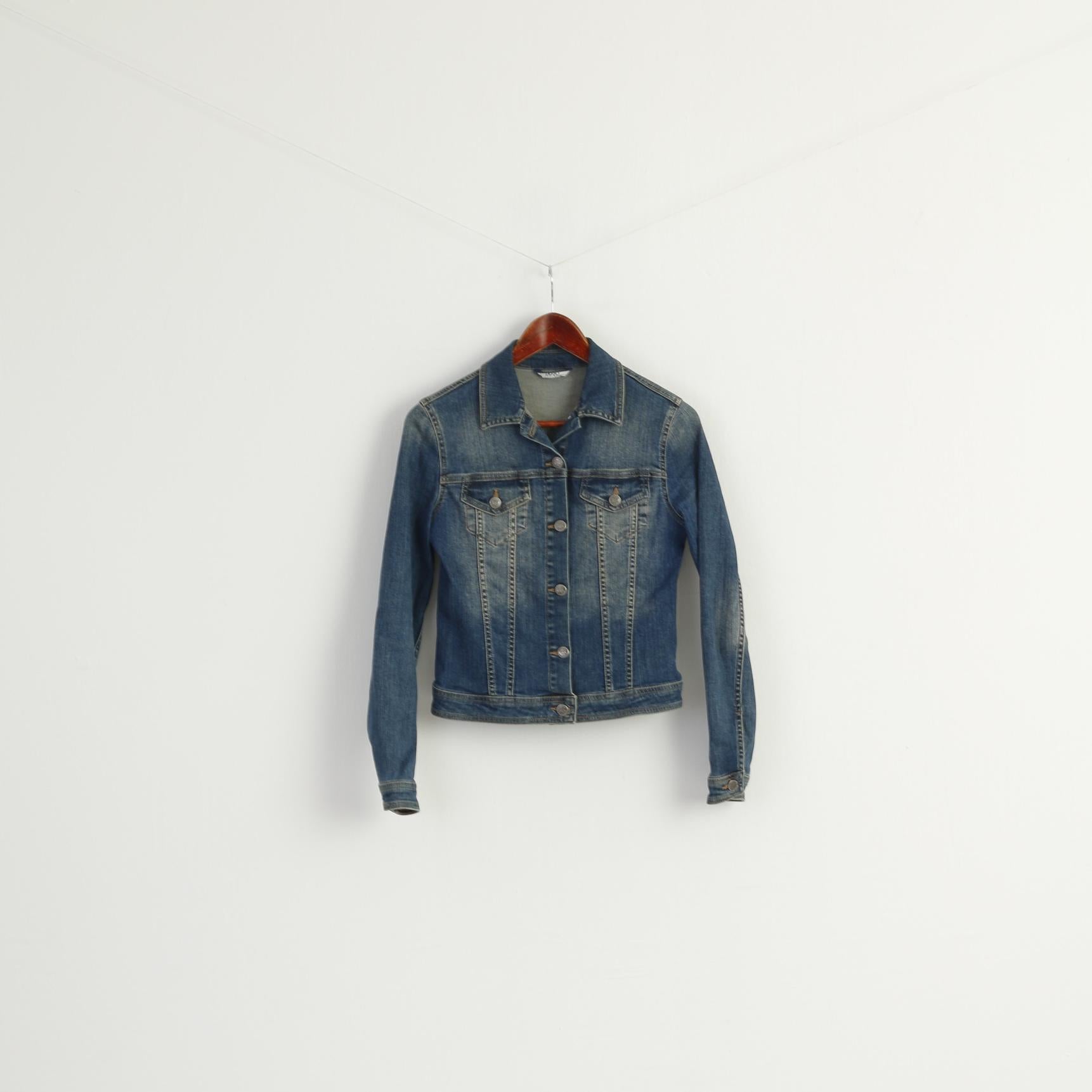 LIU-JO Jeans Women M Jacekt Blue Denim Cotton Elastane Classic Jean Top