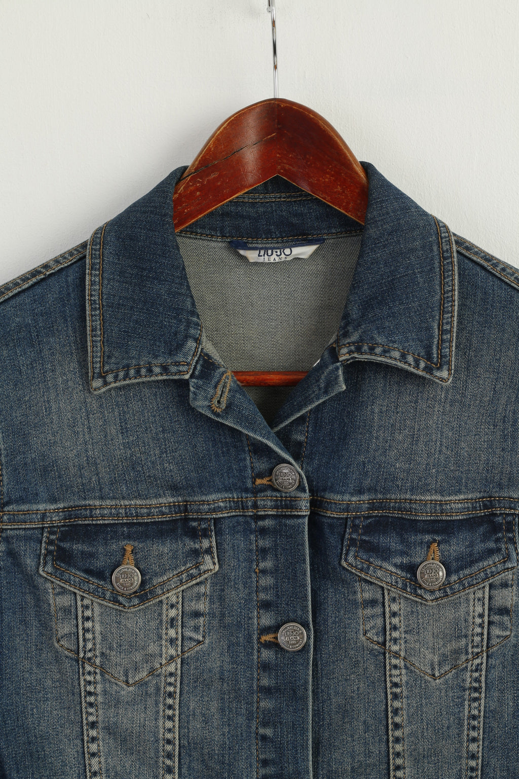 LIU-JO Jeans Women M (S) Jacekt Blue Denim Cotton Elastane Classic Jean Top