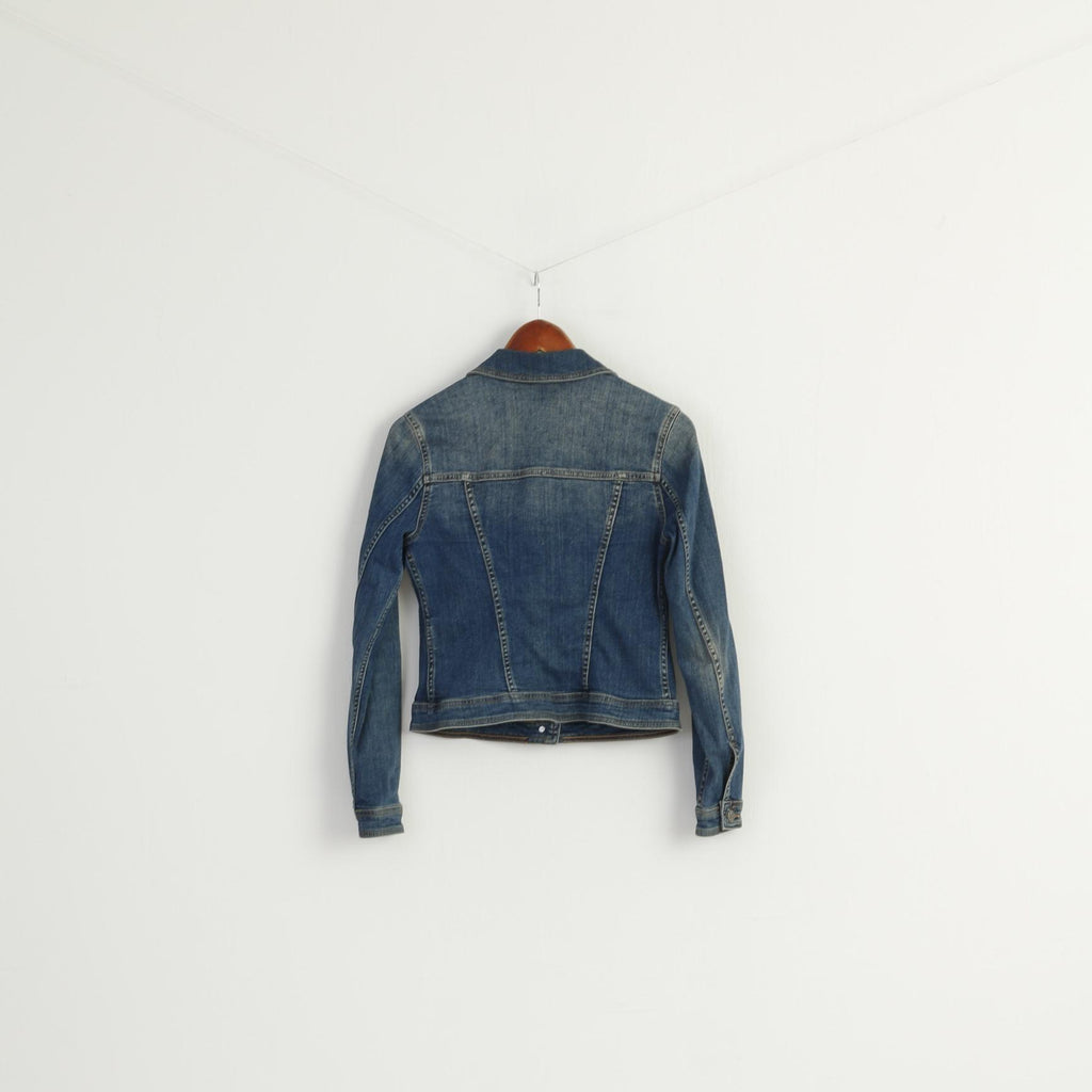 LIU-JO Jeans Women M (S) Jacekt Blue Denim Cotton Elastane Classic Jean Top