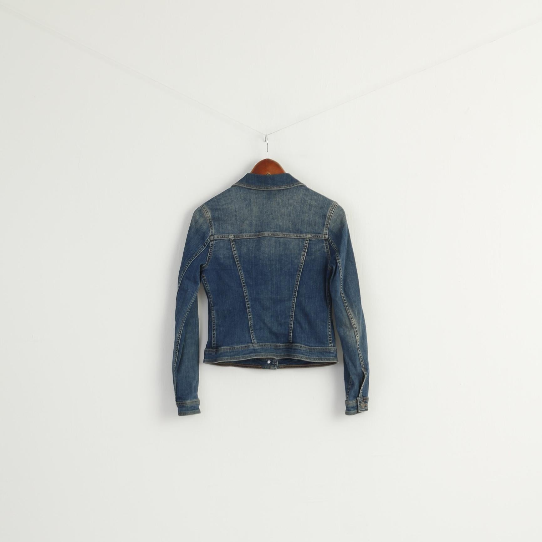 LIU-JO Jeans Women M (S) Jacekt Blue Denim Cotton Elastane Classic Jean Top