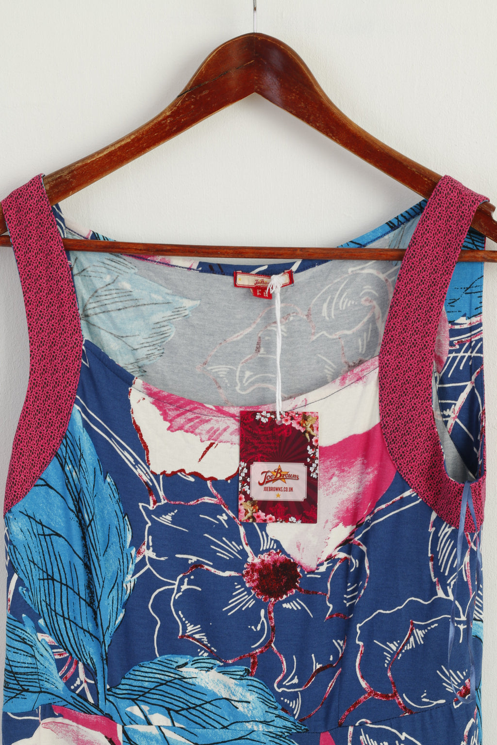 New Joe Browns Women 12 38 M Dress Pink Viscose Floral Summer Stertch