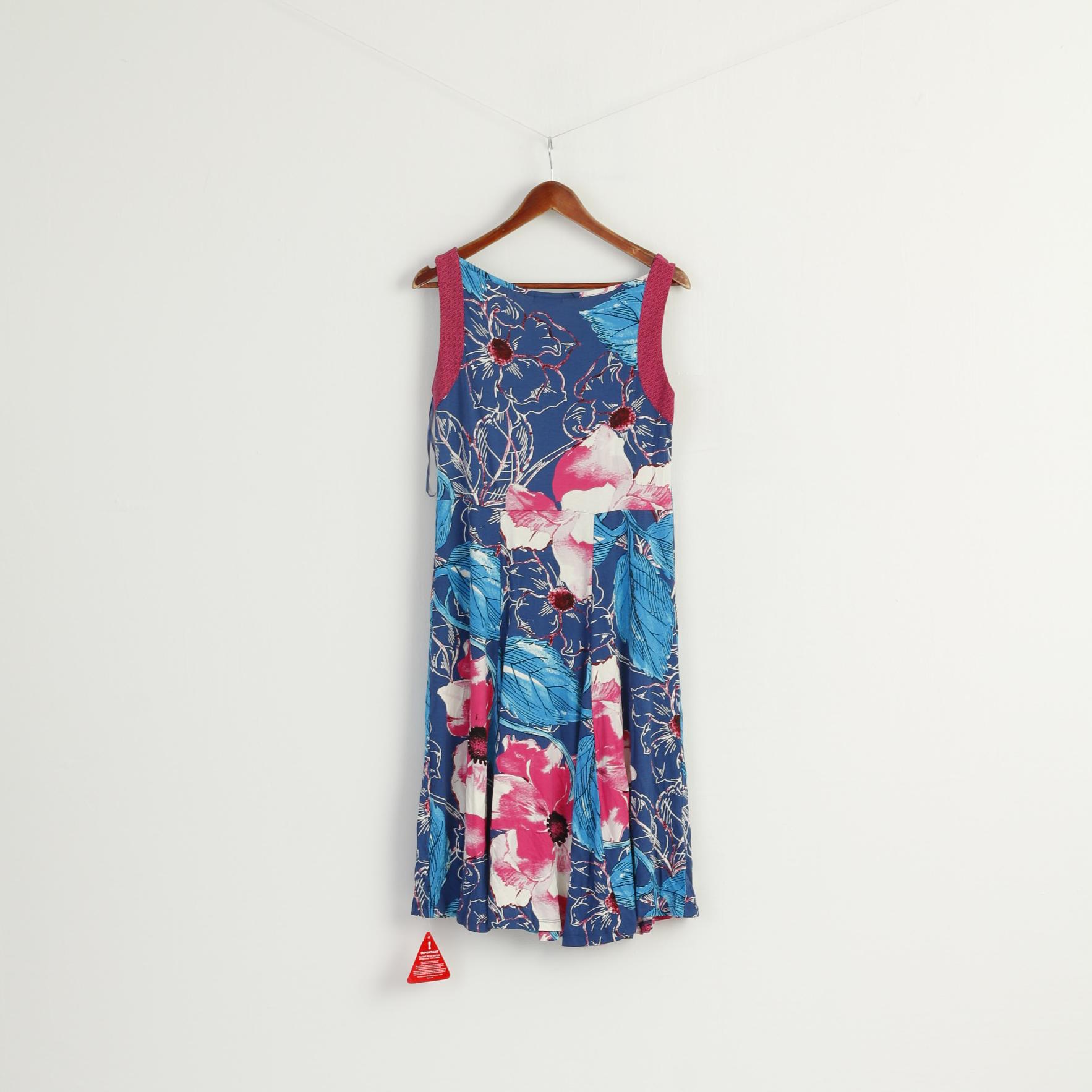 New Joe Browns Women 12 38 M Dress Pink Viscose Floral Summer Stertch