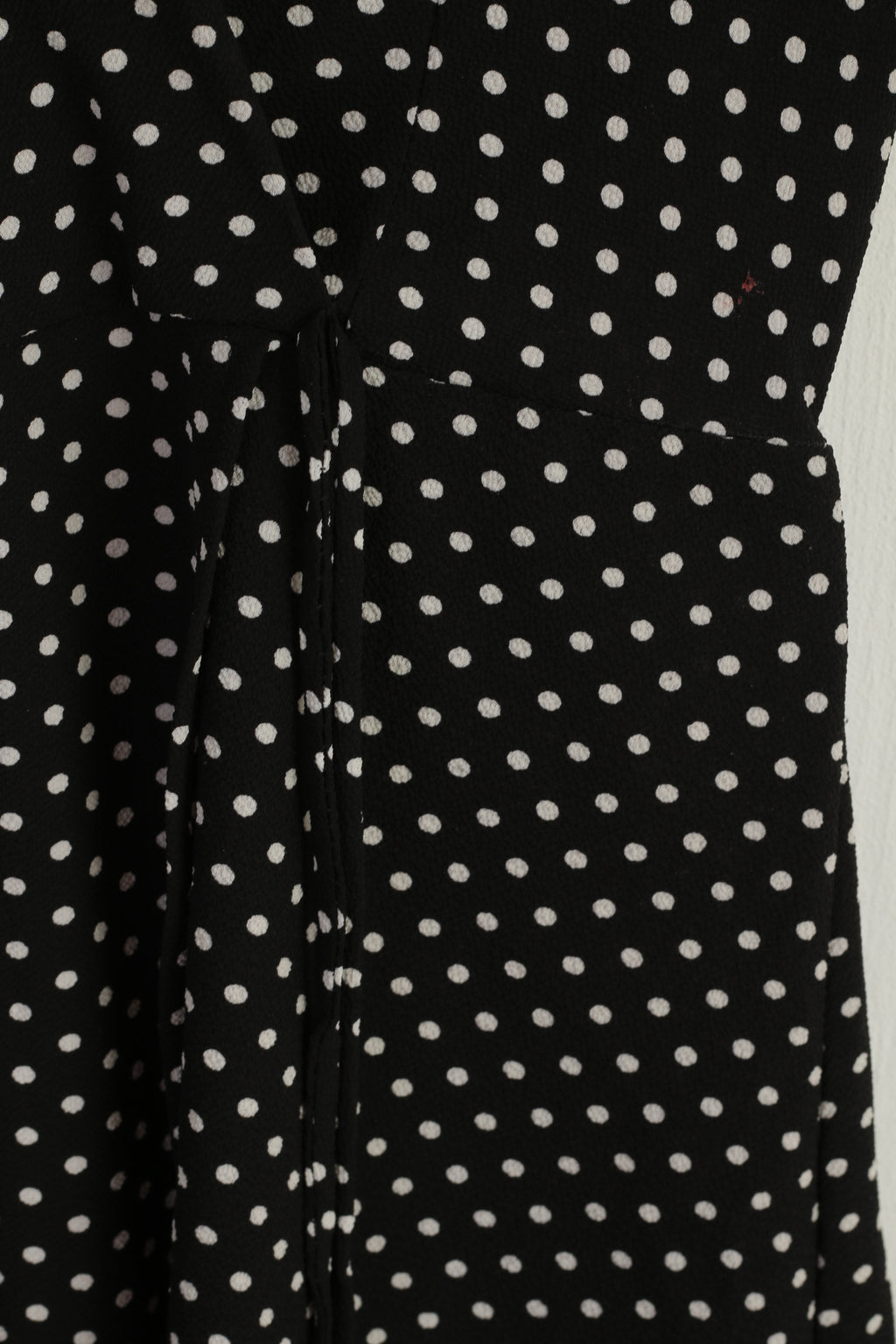 Monteau Los Angeles Women L (M) Midi Dress Black White Dots Vintage Style
