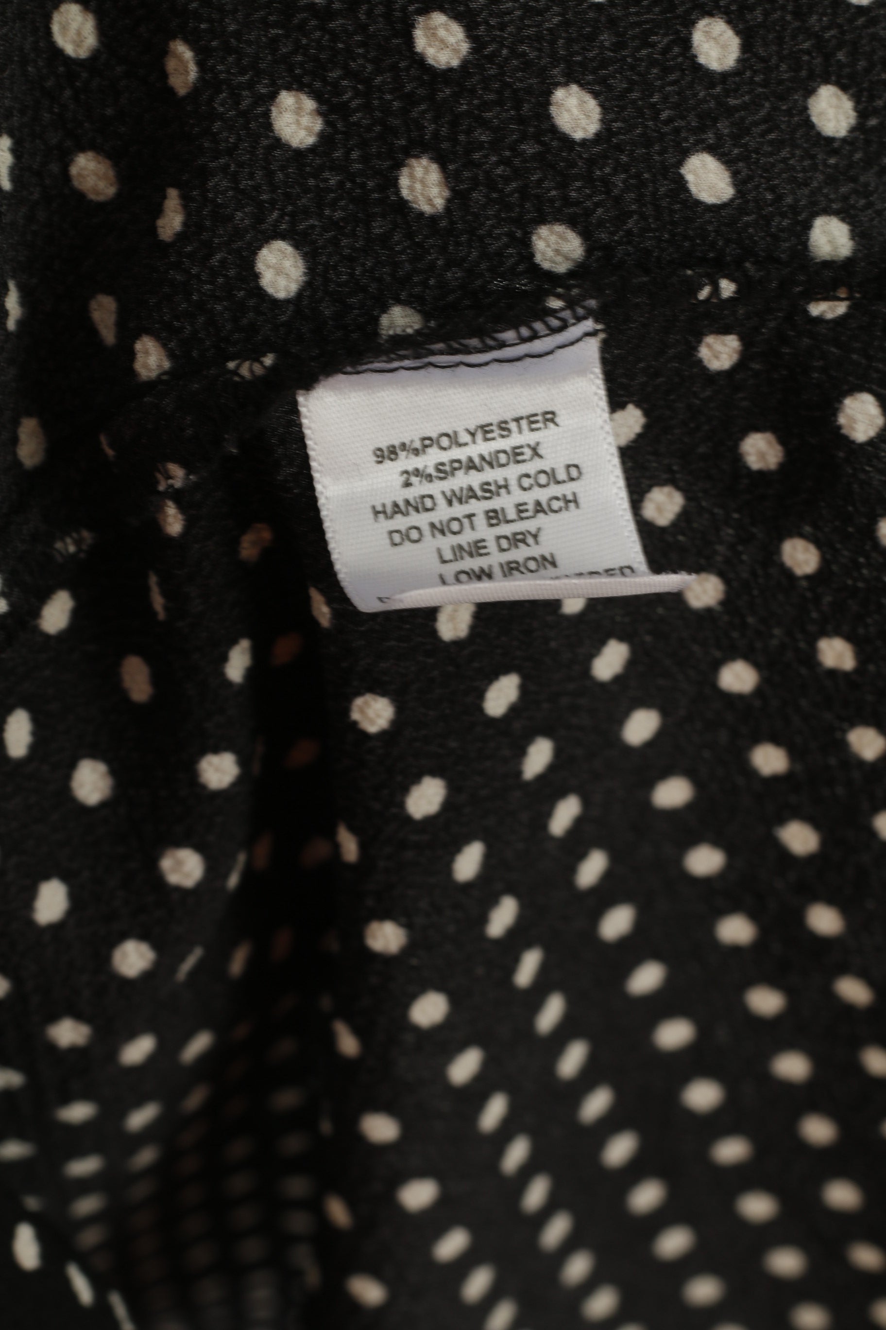 Monteau Los Angeles Women L (M) Midi Dress Black White Dots Vintage Style