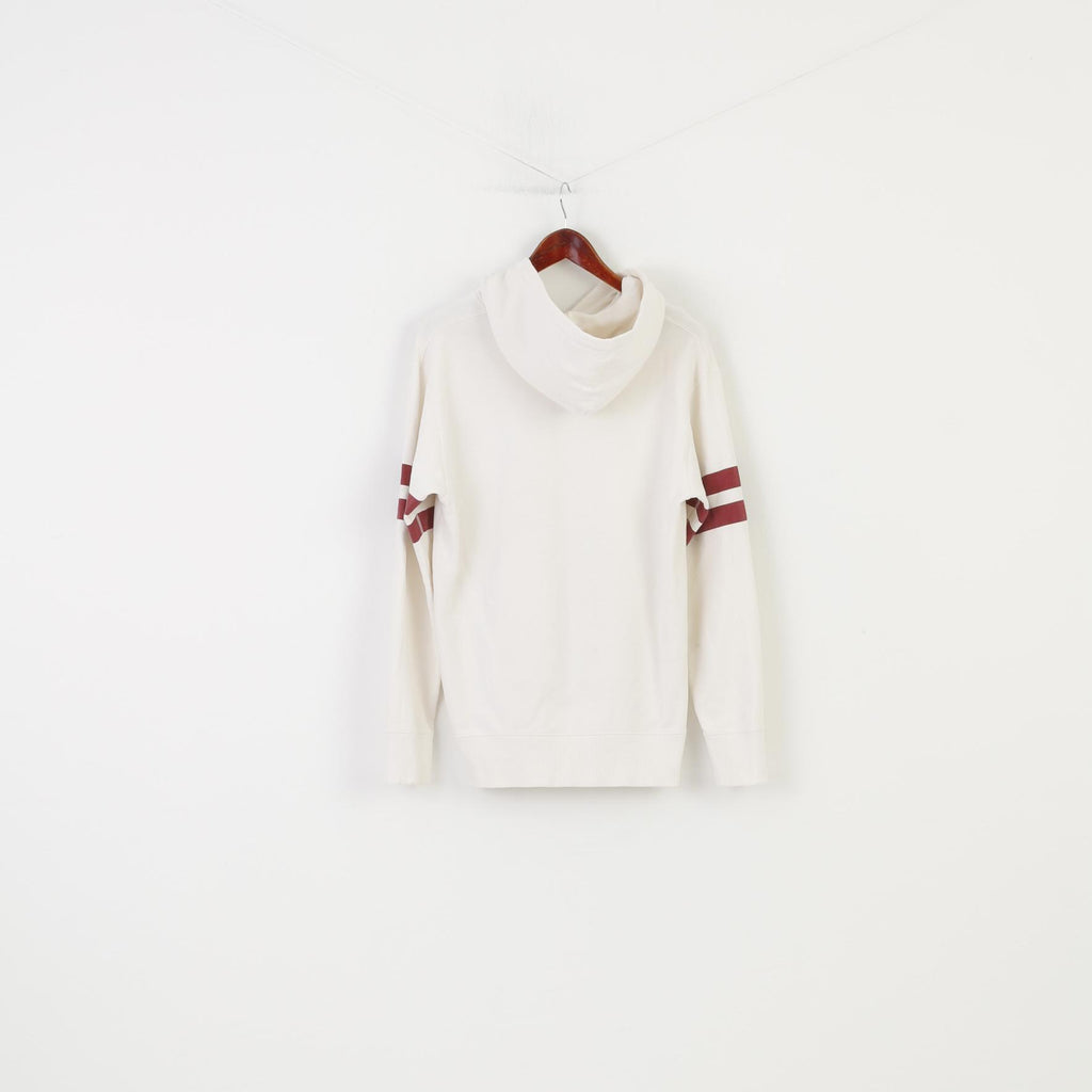 Disney Women L (M) Hoodie Cream Cotton Vintage  Mickey Friends Hood Kangaroo 1925 Top