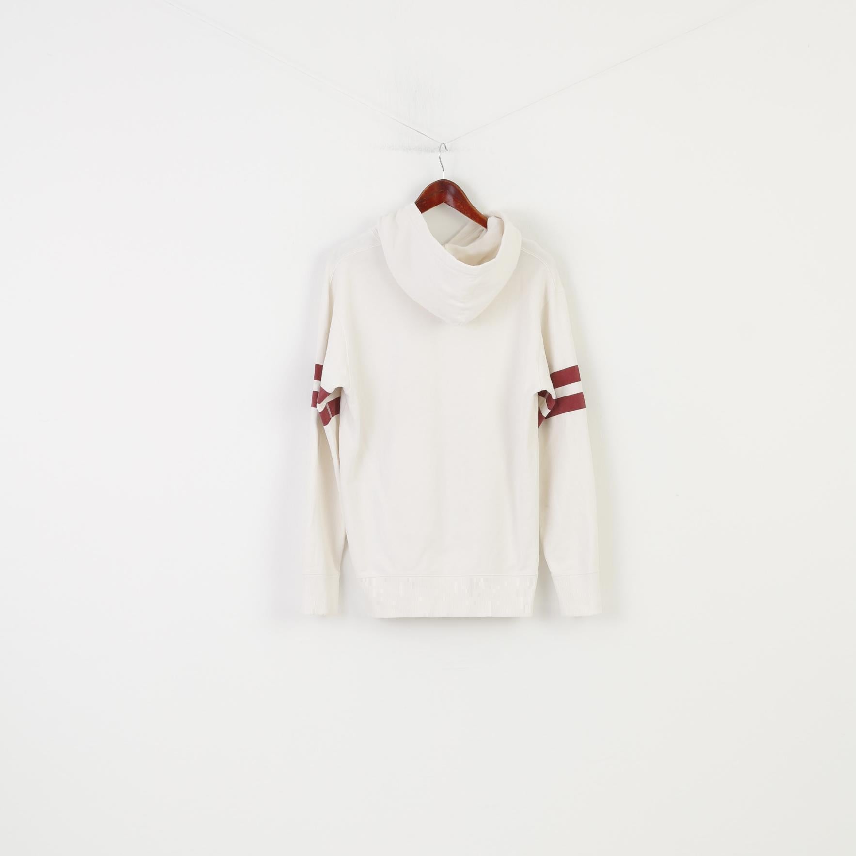 Disney Women L (M) Hoodie Cream Cotton Vintage  Mickey Friends Hood Kangaroo 1925 Top