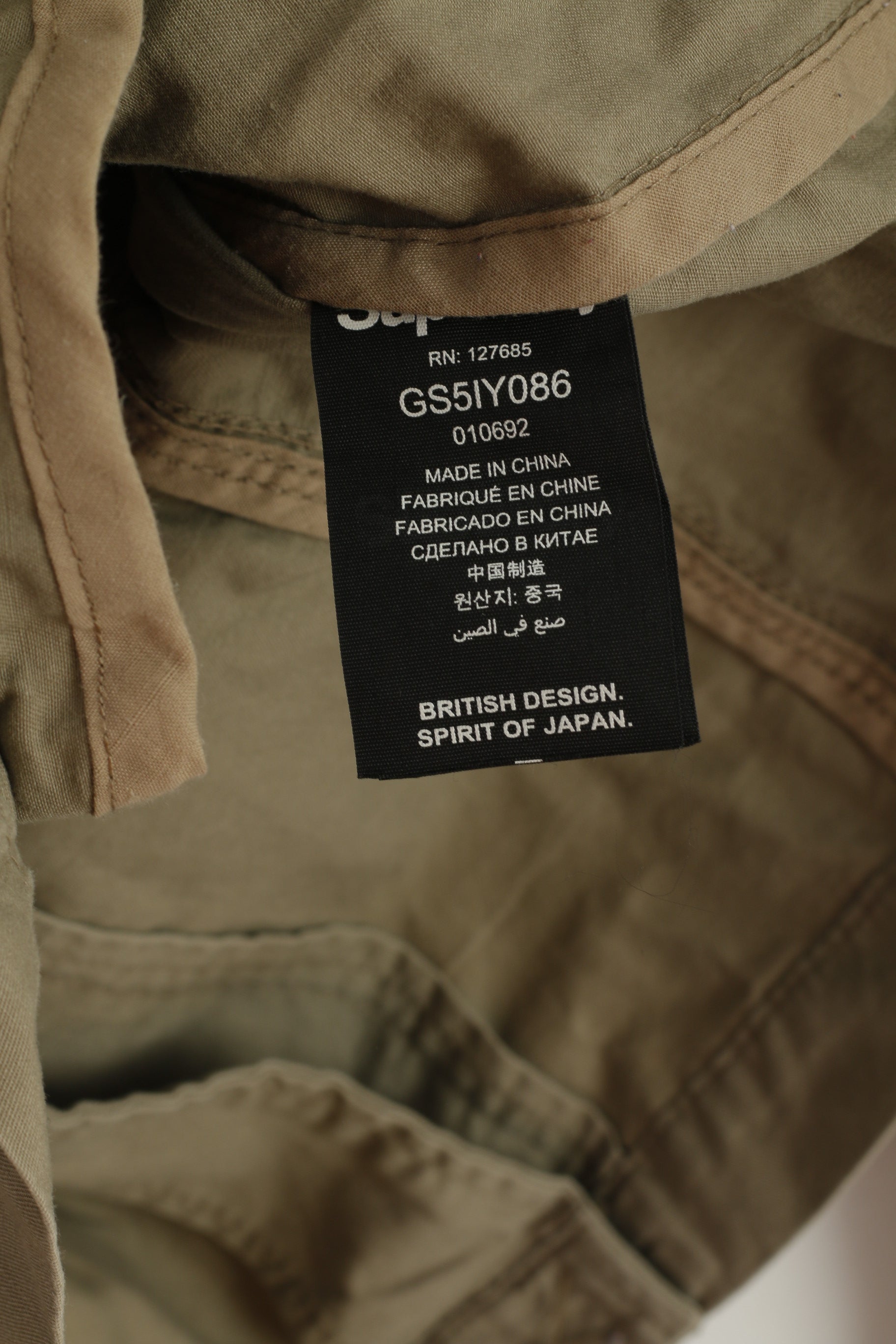 Superdry Women L (M) Jacket Beige Vintage Mac 100% Cotton Belted Fited Top
