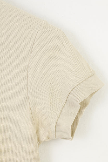 Fila Woman S (XS) Polo Shirt Beige Collar Cotton Sport Short Sleeve Top