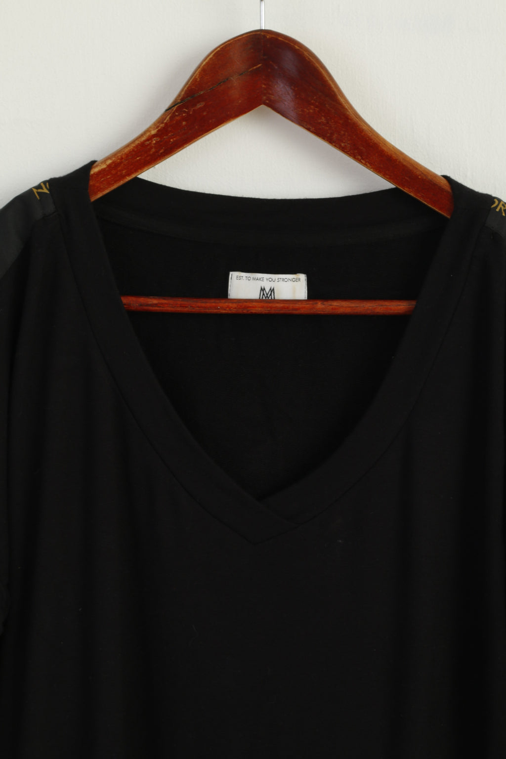 My Manifesto Women S Shirt Black Cotton Oversize Stretch V Neck Now or Never Top